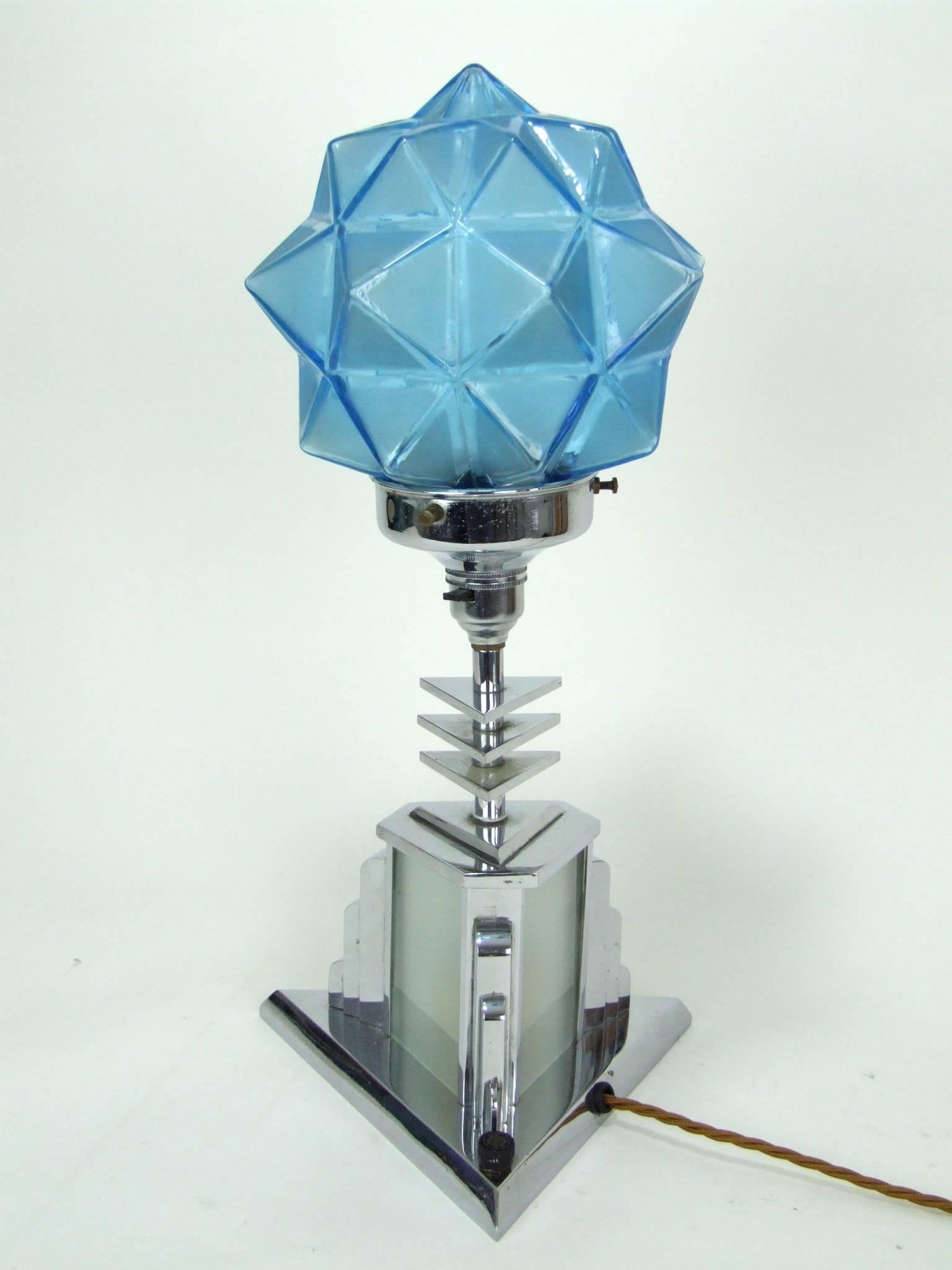 Polychromed French Modernist Table Lamp
