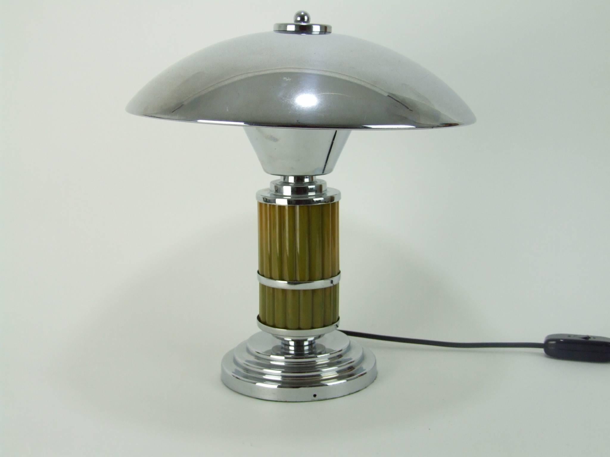 Metal Modernist Art Deco Desk Lamp For Sale