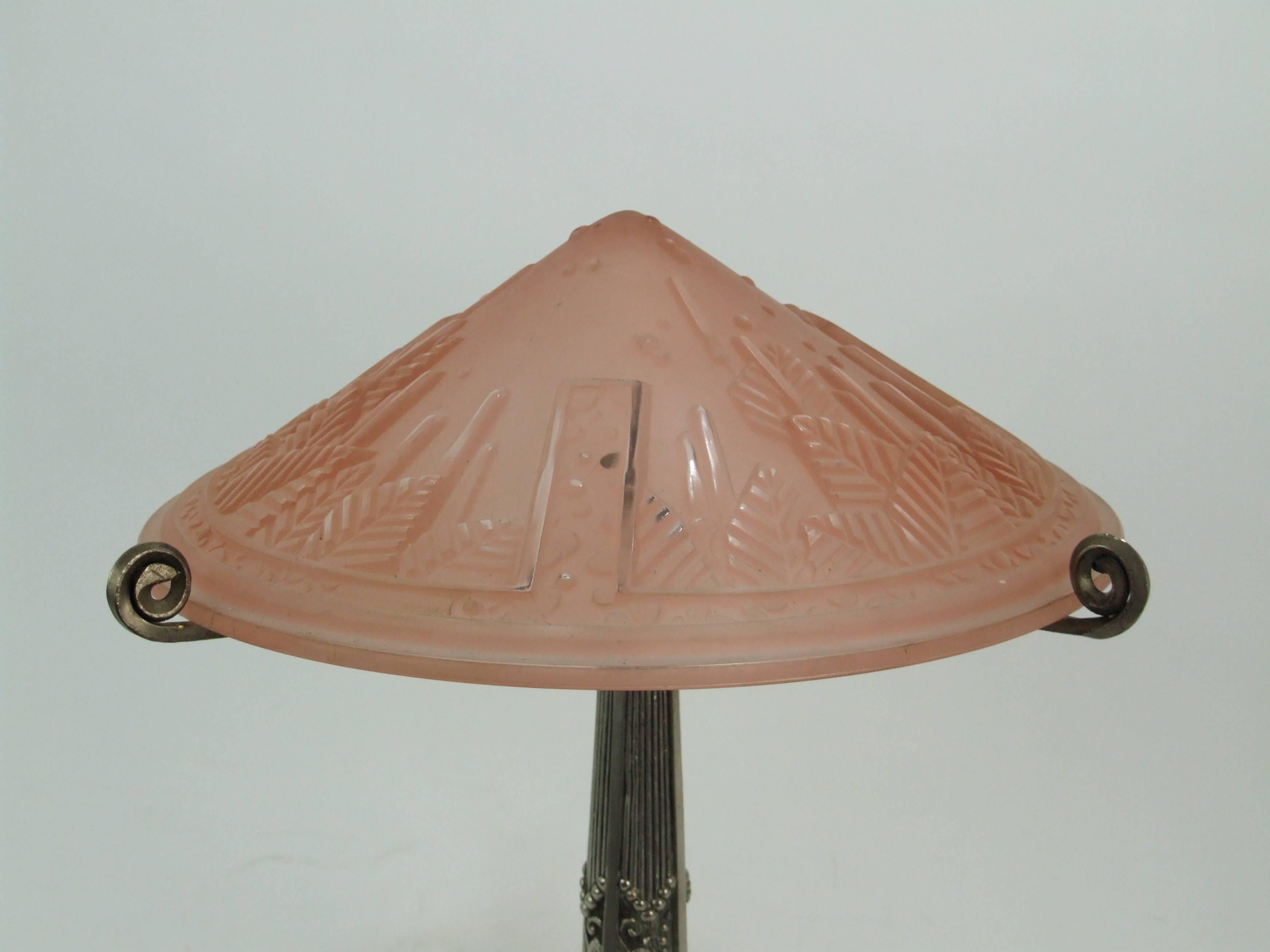 Bronze Table Lamp by Muller Freres For Sale 1