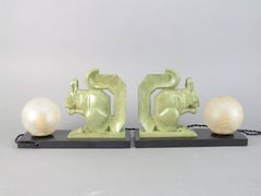 Large Art Deco Table Lamps by Max Le Verrier