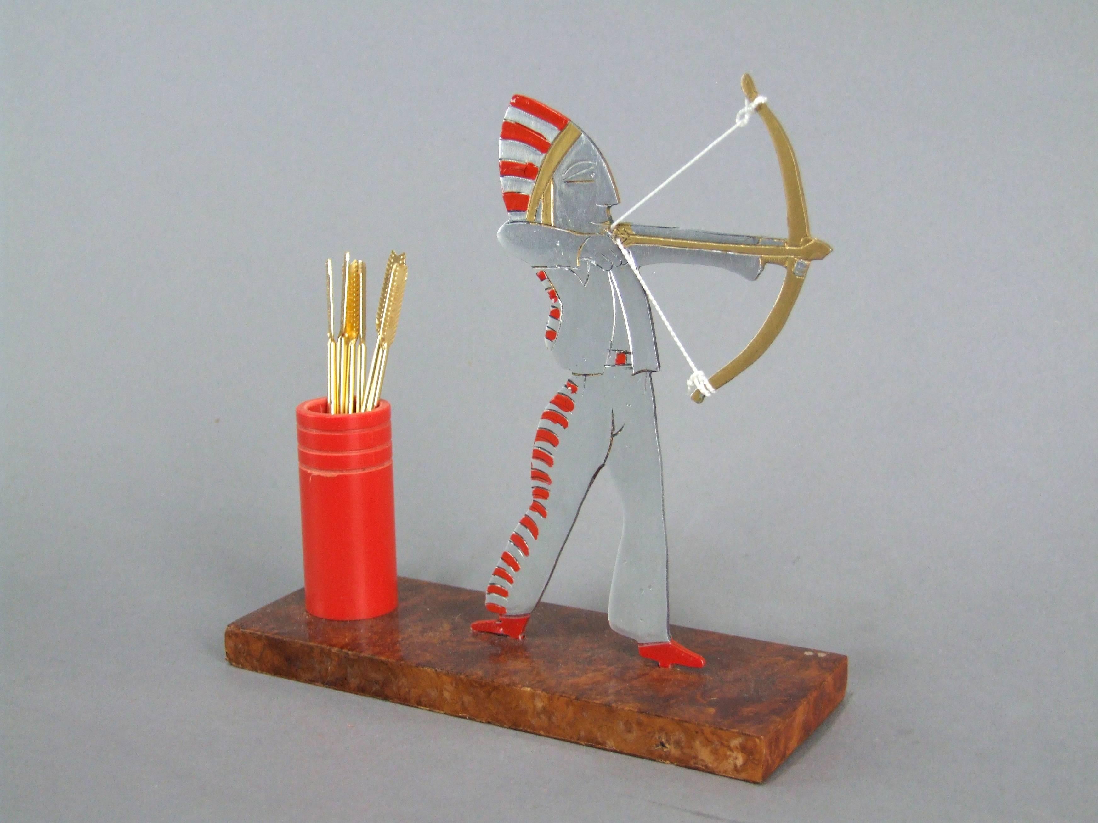 American Indian Cocktail Stick Set by Sudre In Excellent Condition For Sale In Warlingham, GB