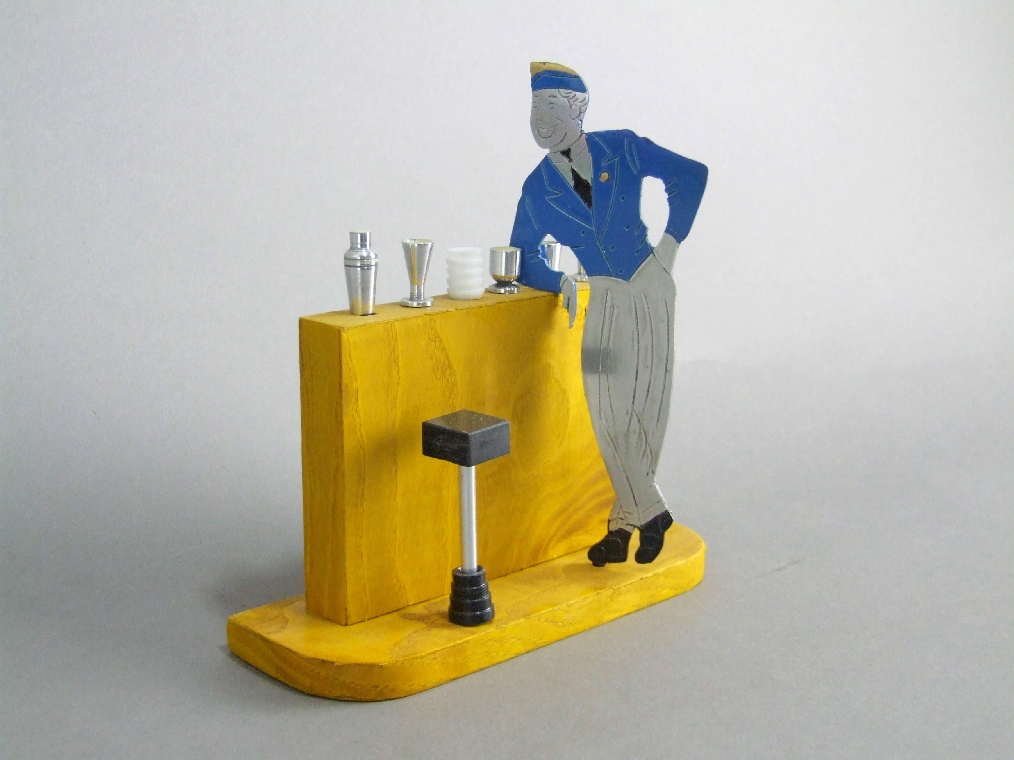 Art Deco Airman Cocktail Sticks Set by Sudre For Sale