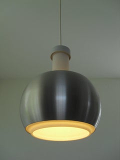 Mid-Century Modern German Staff Leuchten Glass and Metal Pendant Lights, 1960's.