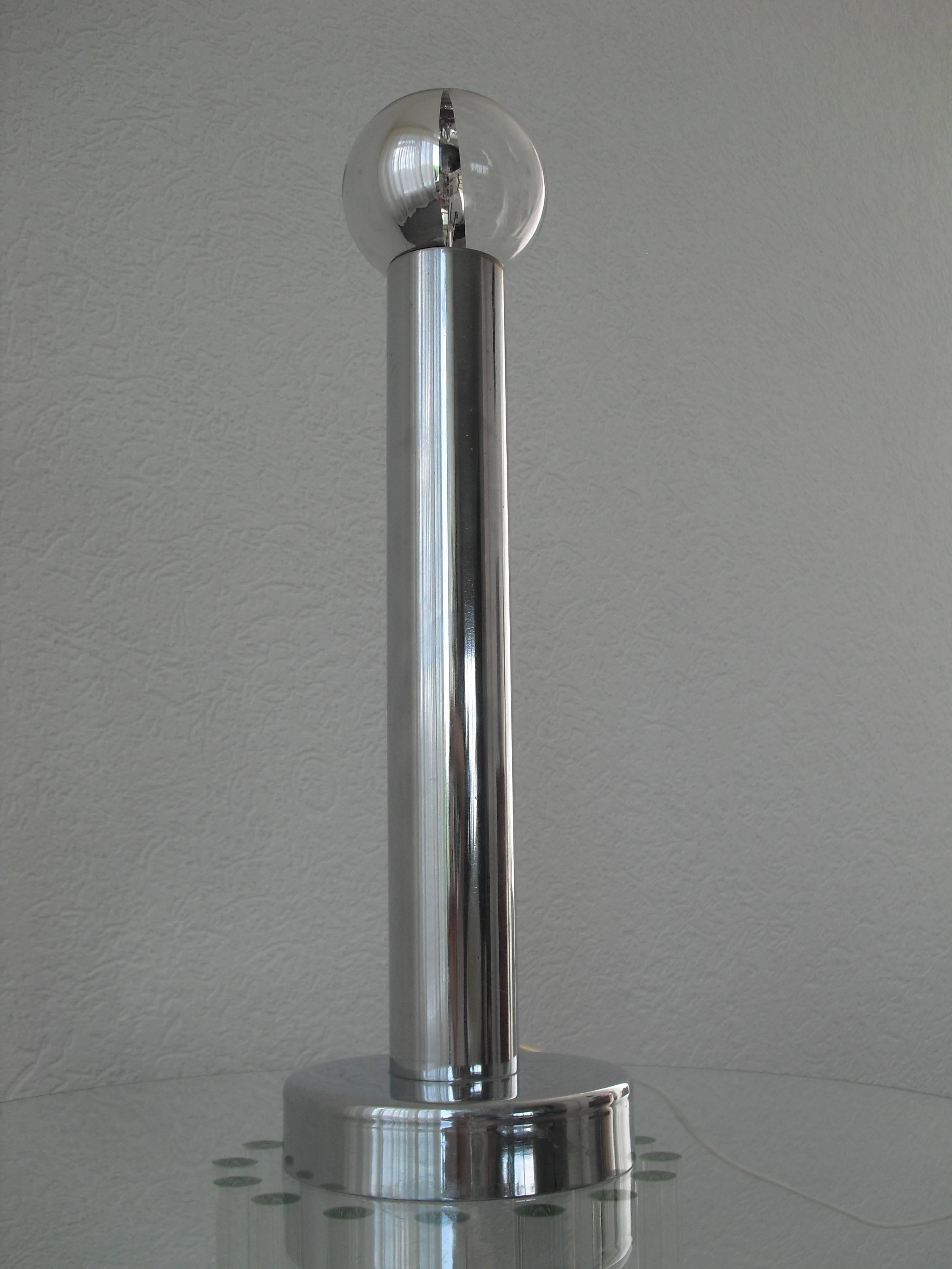 Minimalist Chrome Targetti Style Table Lamp, 1960s For Sale 2