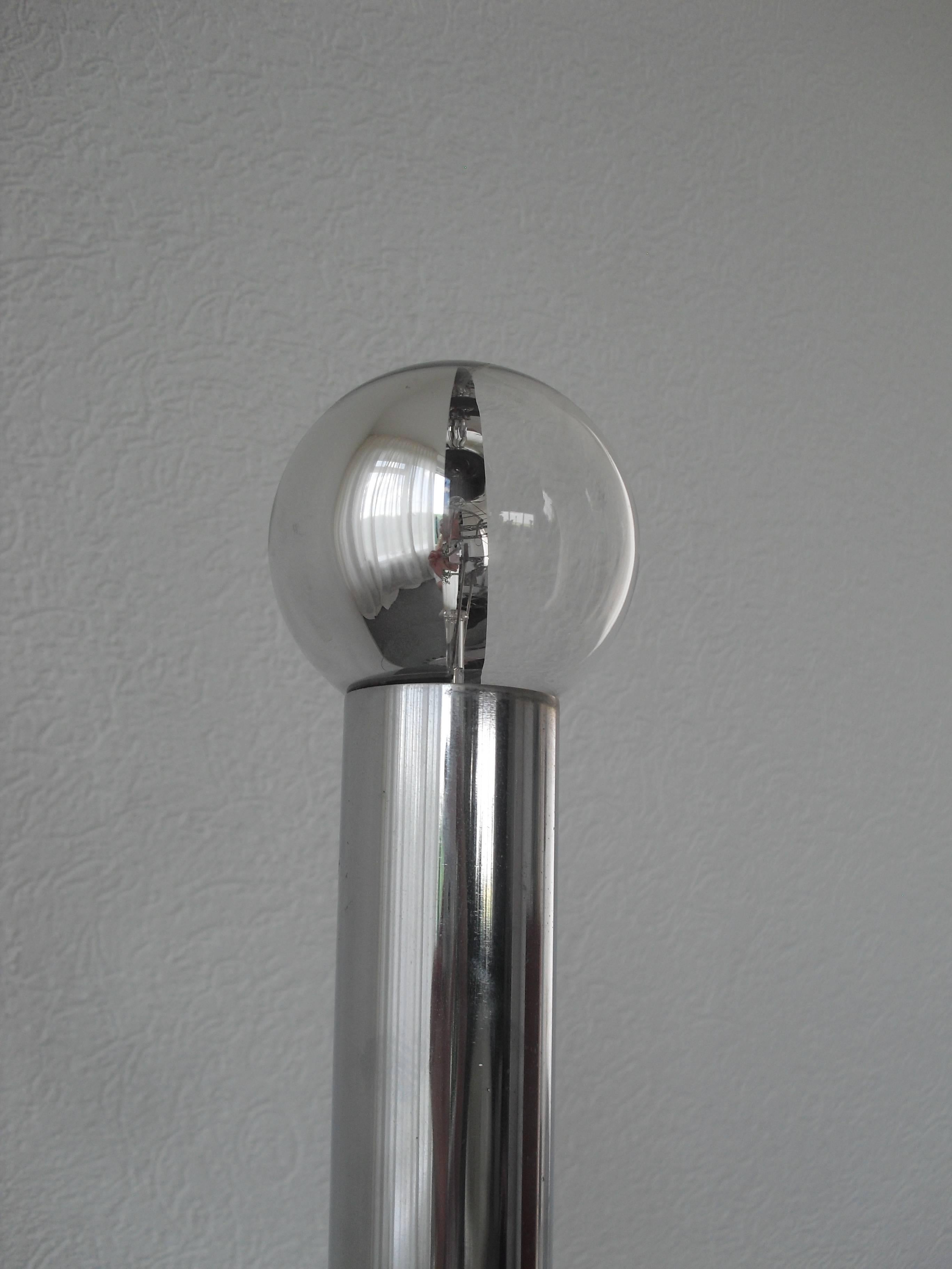 Minimalist Chrome Targetti Style Table Lamp, 1960s In Good Condition For Sale In Westmaas, NL