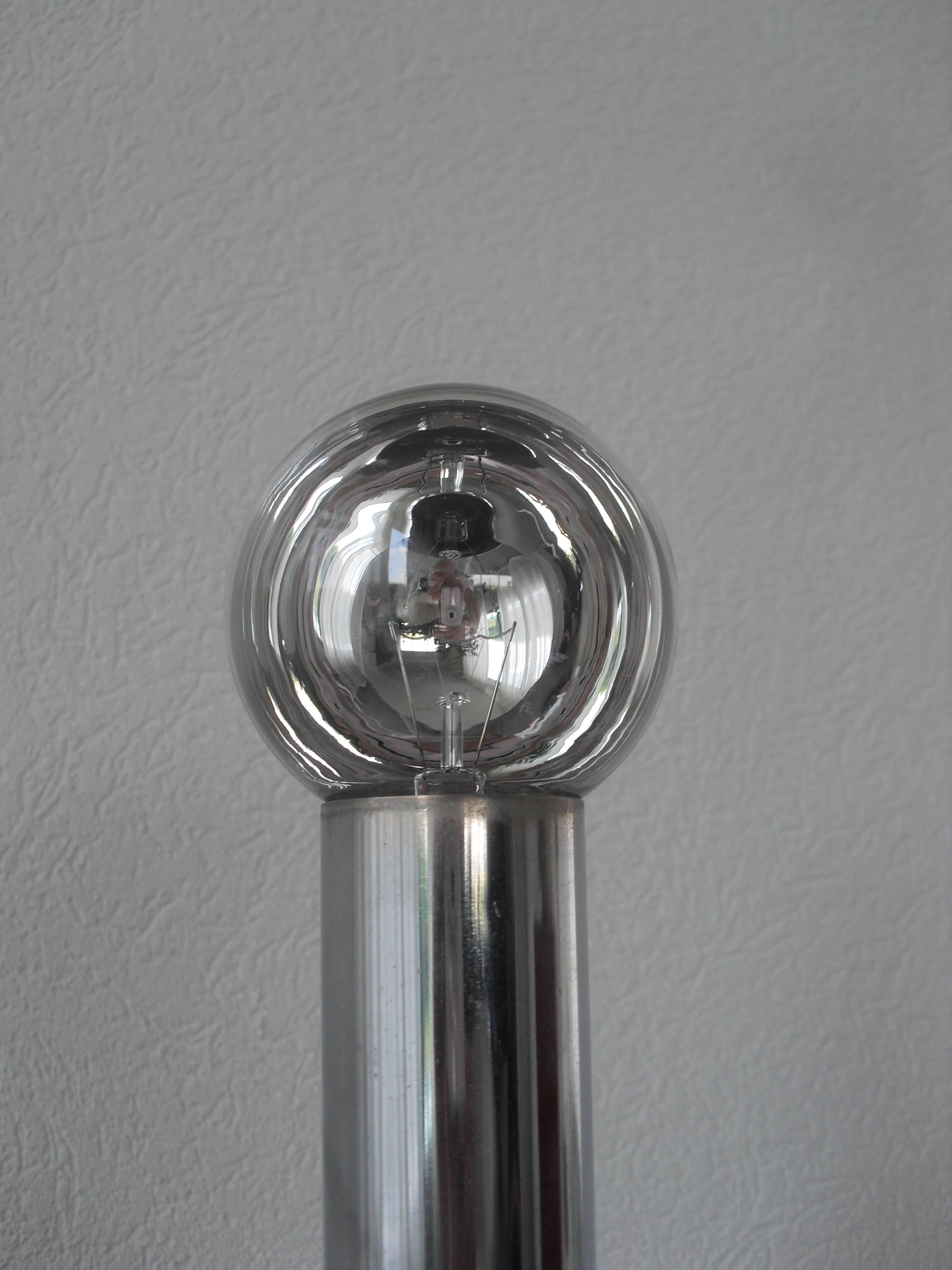 Minimalist Chrome Targetti Style Table Lamp, 1960s For Sale 1