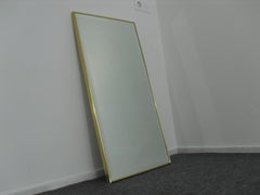 Mid-Century Modern Faceted Mirror with Brass List, 1960s