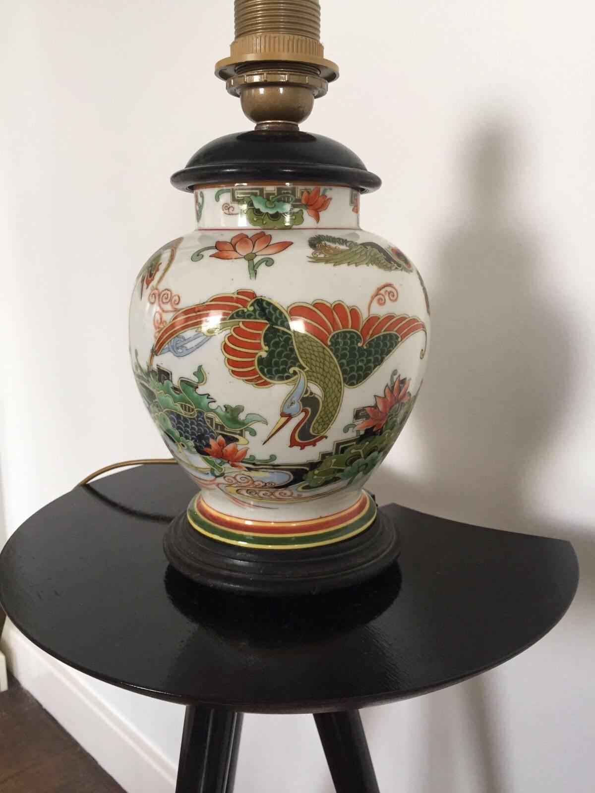 20th Century Japanese Ceramic Table Lamp, Showa Period 1930 For Sale 2