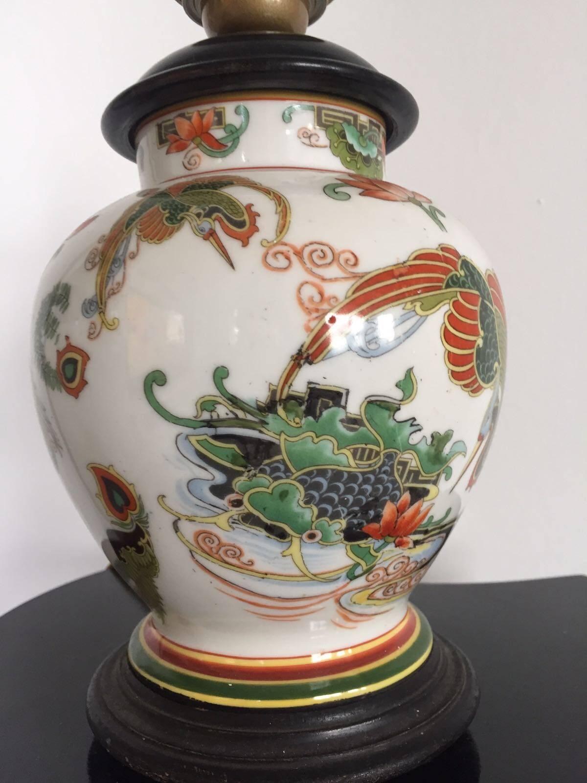20th Century Japanese Ceramic Table Lamp, Showa Period 1930 For Sale 1