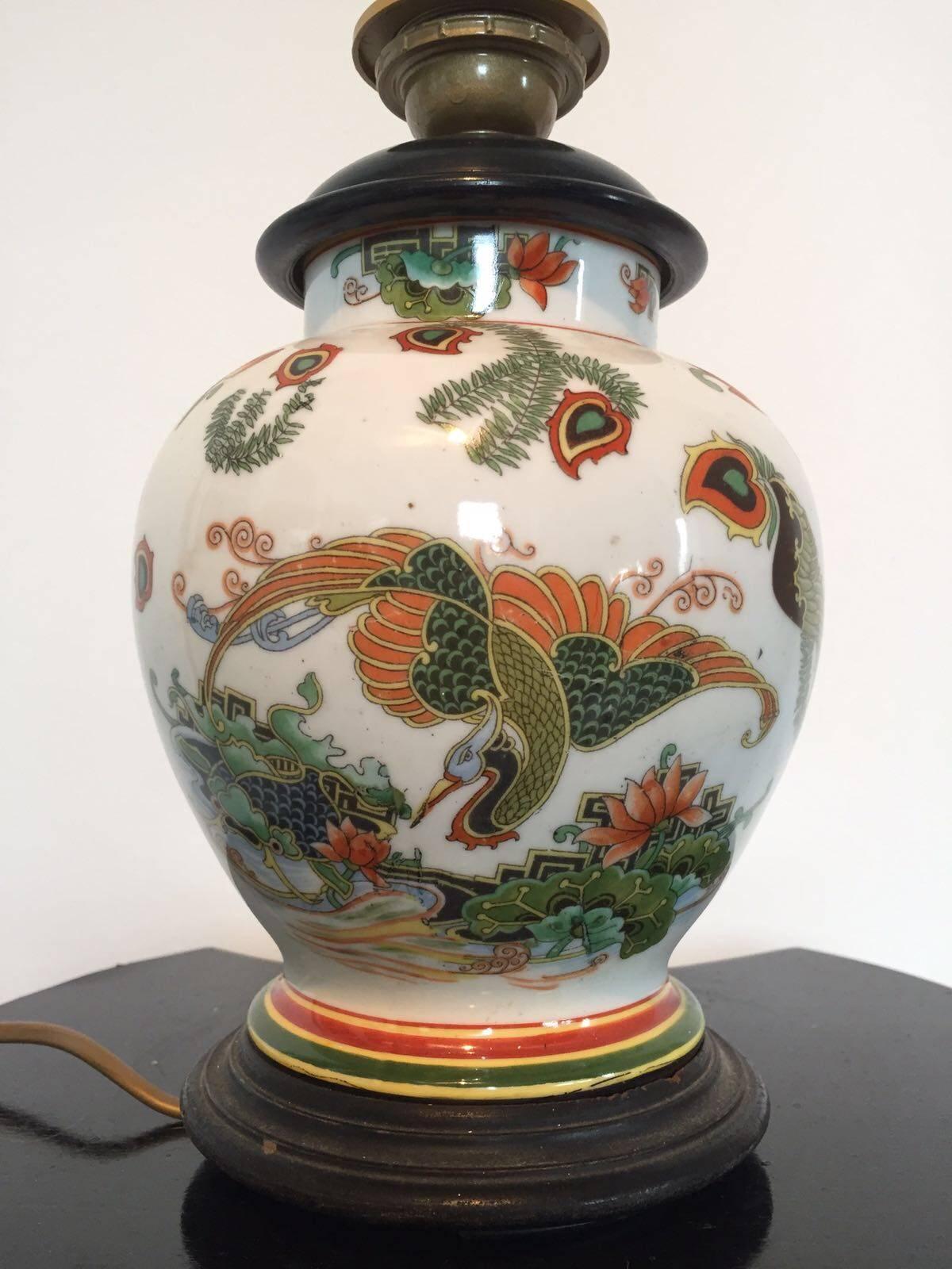 20th Century Japanese Ceramic Table Lamp, Showa Period 1930 In Good Condition For Sale In Westmaas, NL