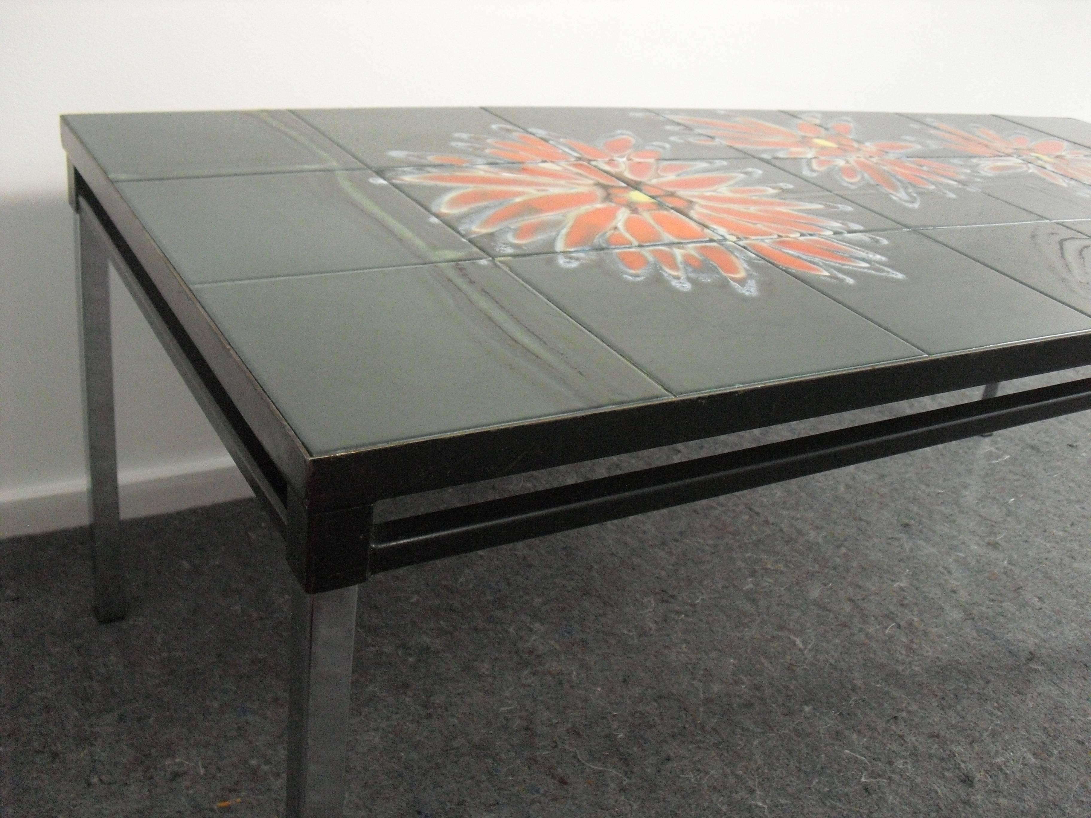 20th Century Mid-Century Modern Artistic Ceramic Tile Coffee Table by Adri Belgium, 1960s