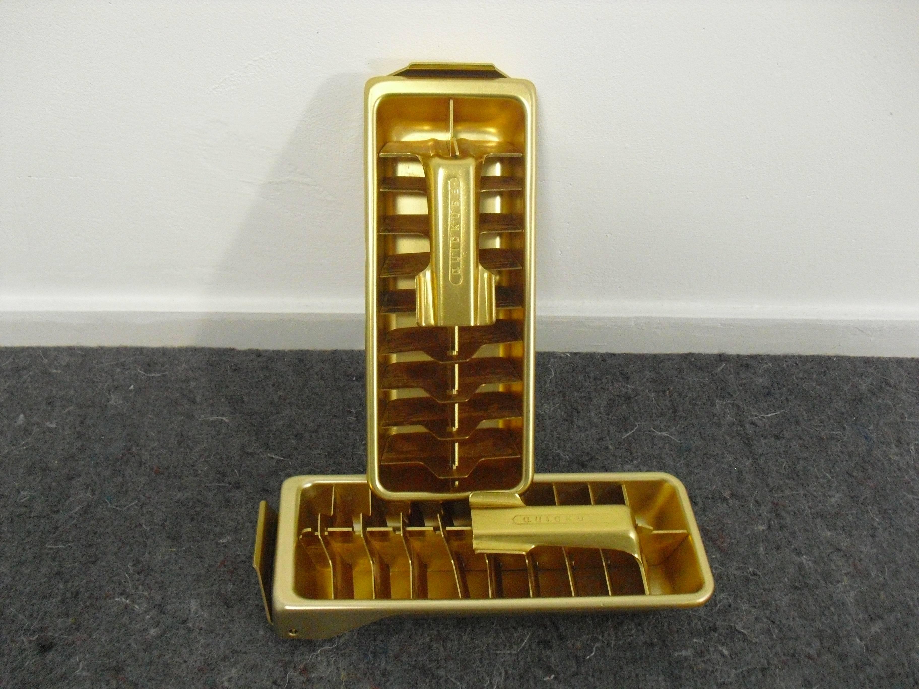 20th Century American Mid-Century Modern Gold Metal 'Quick Ice' Ice Cube Tray's 1950s
