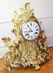 Rococo Gilt Bronze Mantle Clock Dehemant / Duplessis
