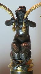 Pair of Early Empire Mermaid Candelabra Attributed to Claude Galle