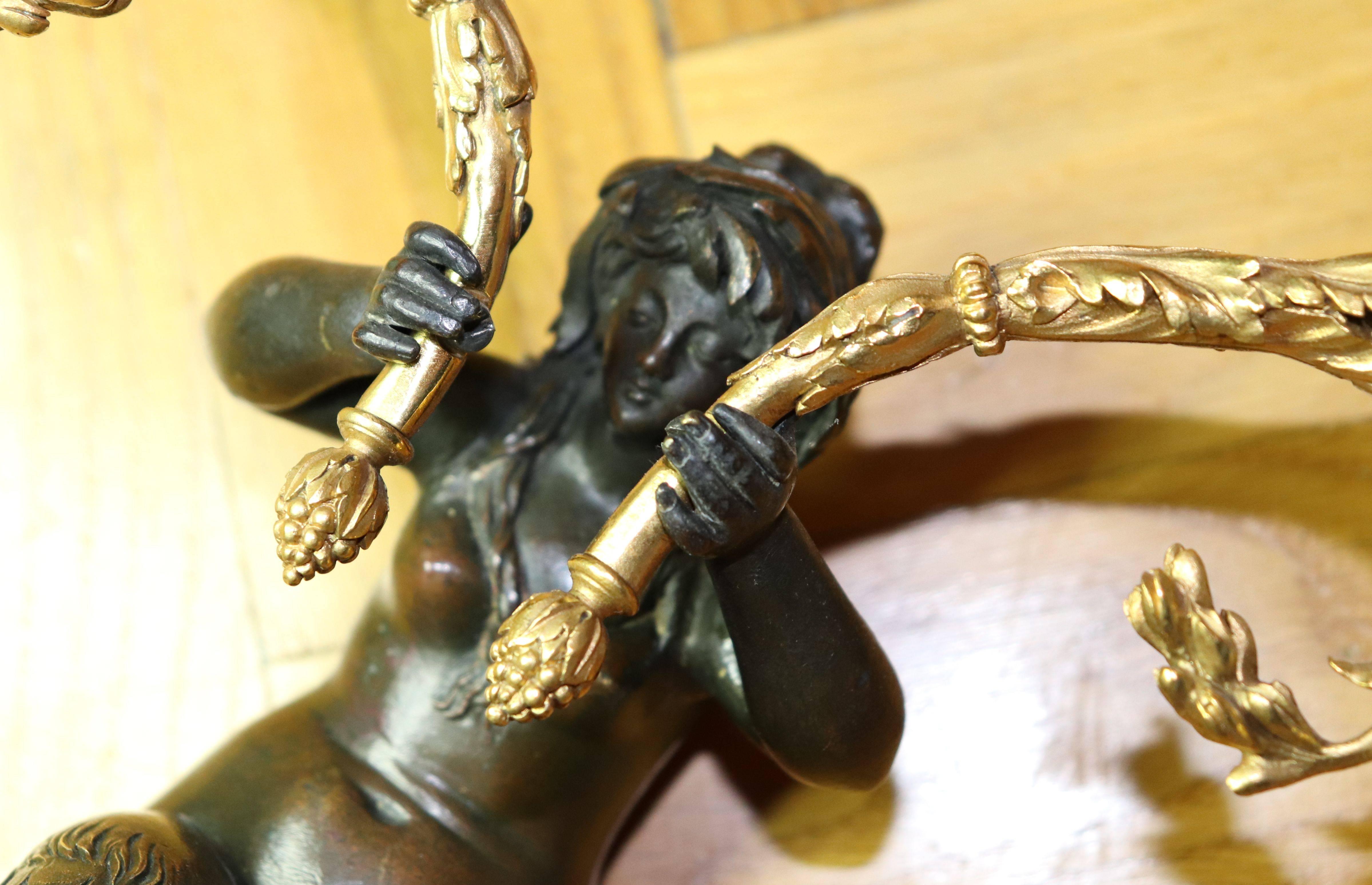 French Pair of Early Empire Mermaid Candelabra Attributed to Claude Galle For Sale