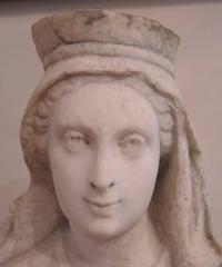 Late Gothic 14th Century Marble Figure of Madonna with Child
