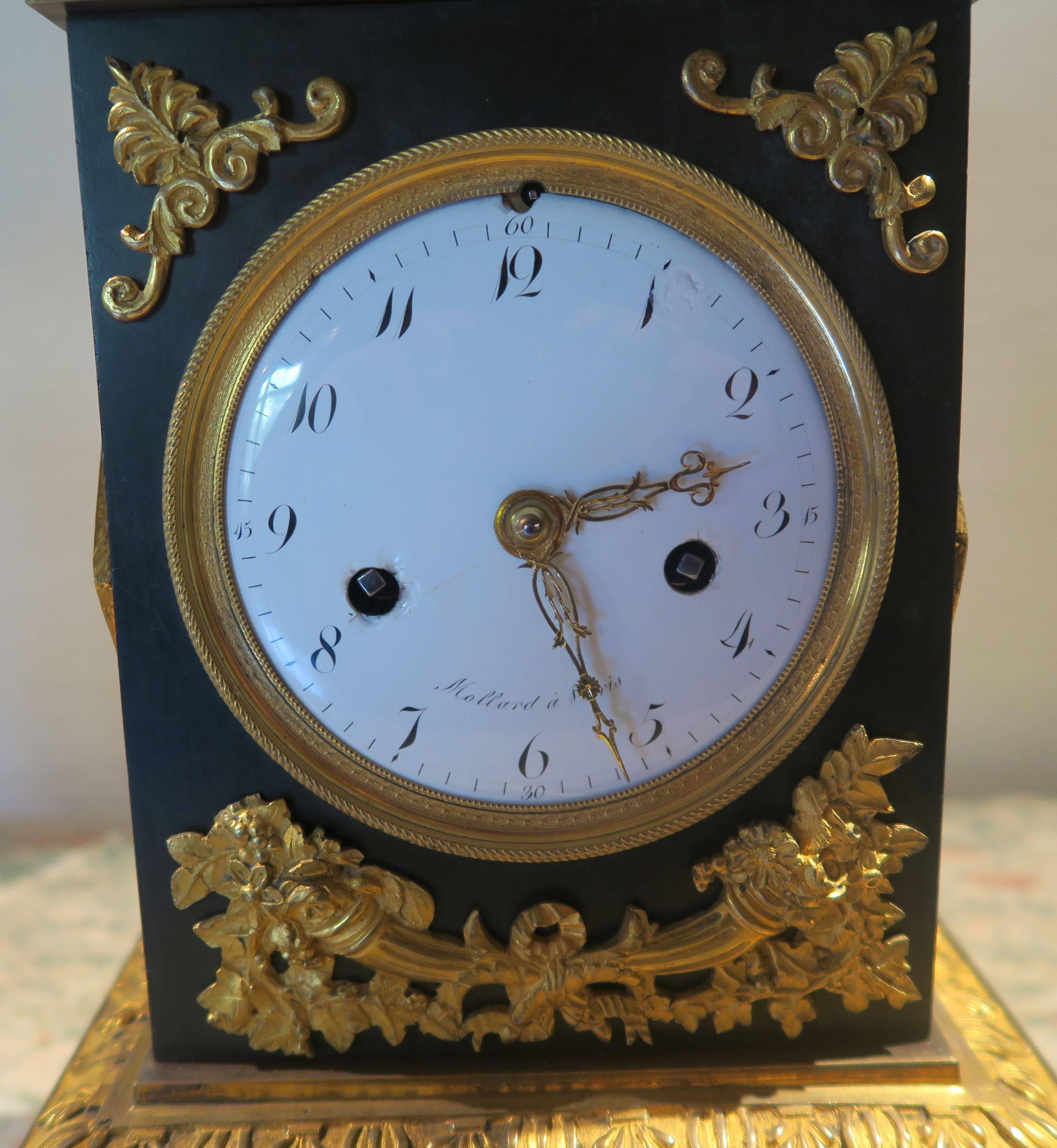 Late 18th Century Gilt Bronze Directoire Mantle Clock  For Sale