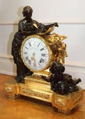 Louis XVI Gilt Bronze Mantle Clock Movement by Etienne Lenoir Case by Morley