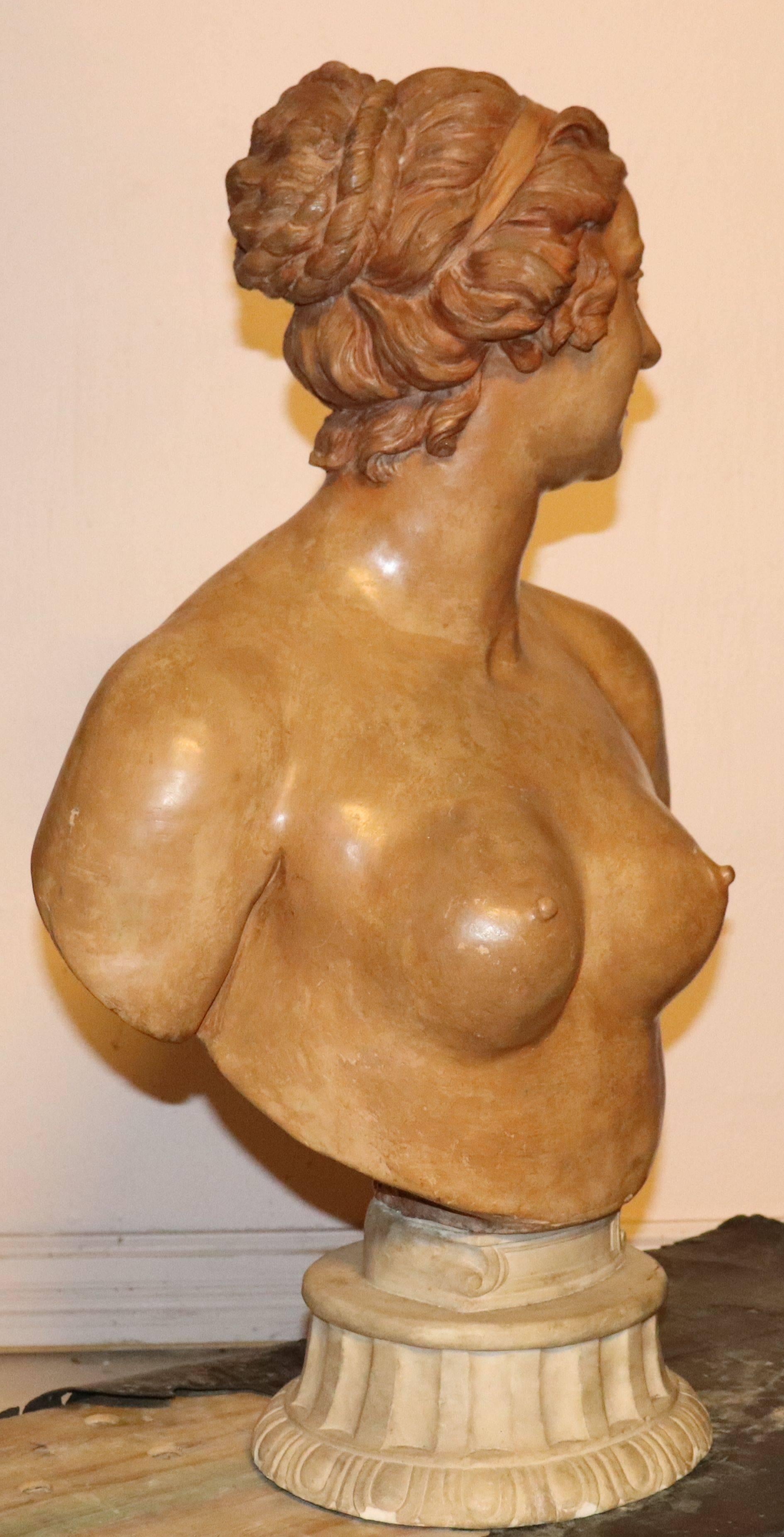 Hand-Crafted Middle of 18th Century, French Terracotta Bust For Sale