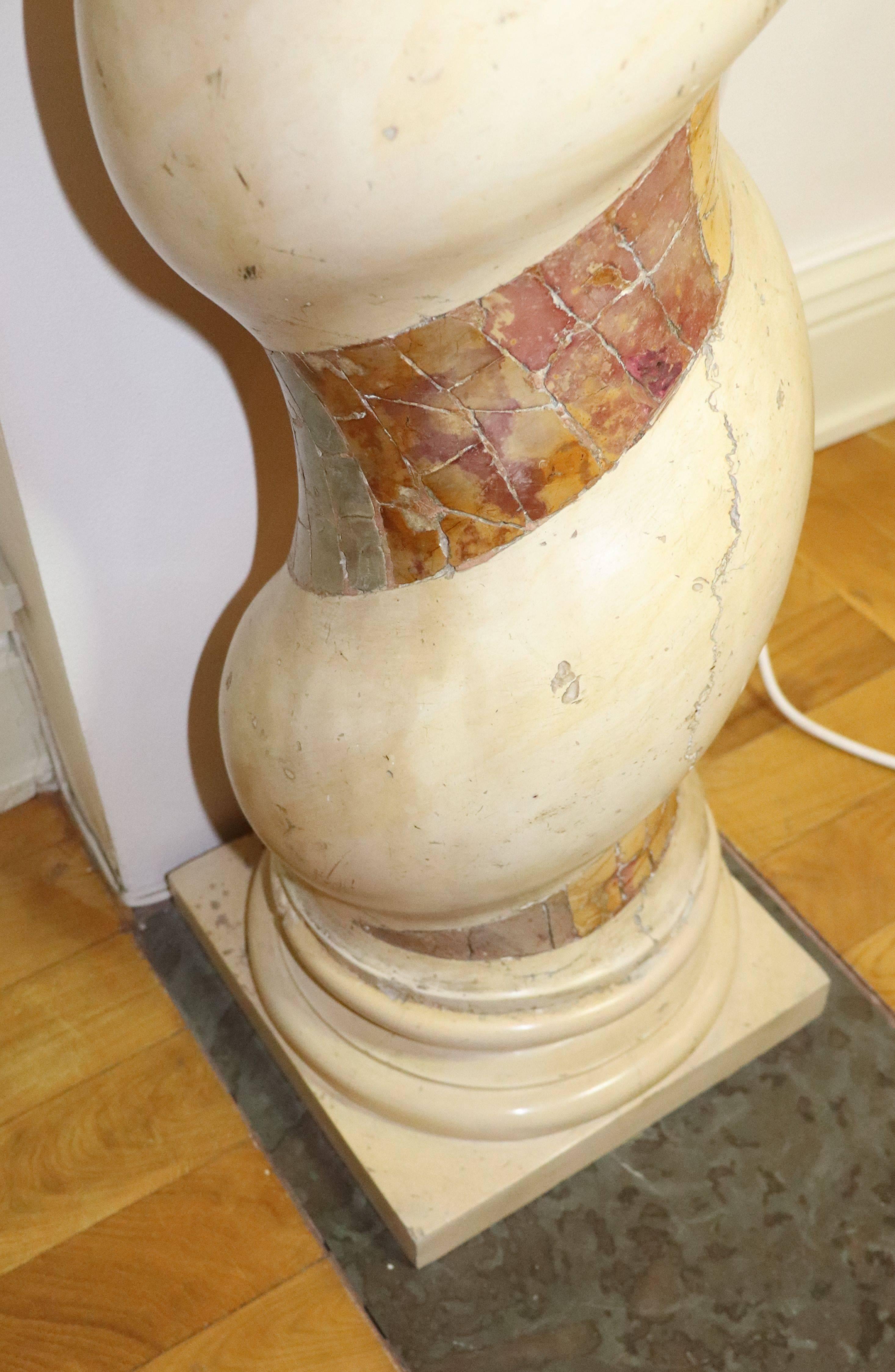 Pair of 17th Century Pietra Dura Marble Pillars For Sale 1