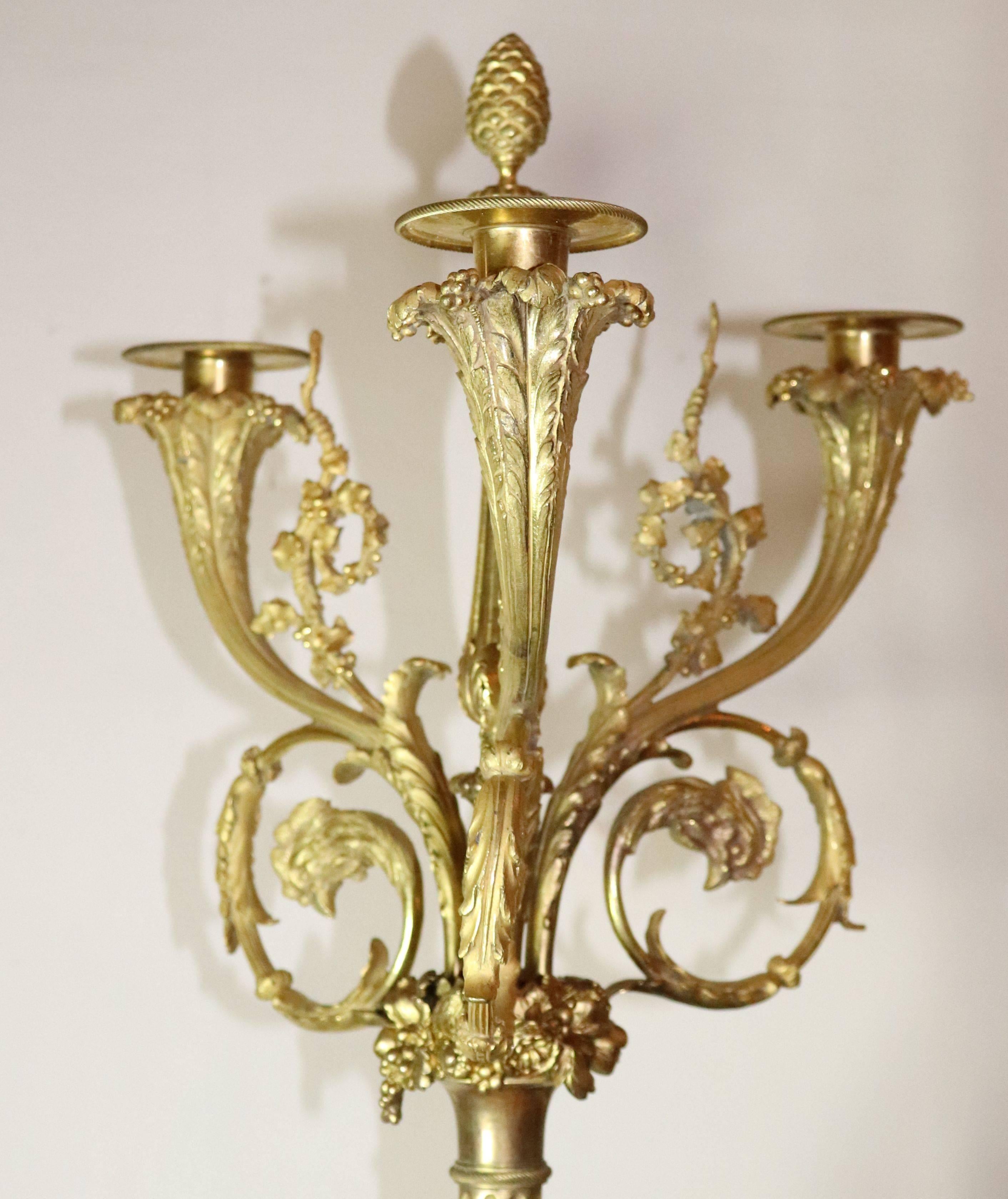 French Pair of Louis XVI Candelabra Attributed to Jean-Jacques Foucou For Sale