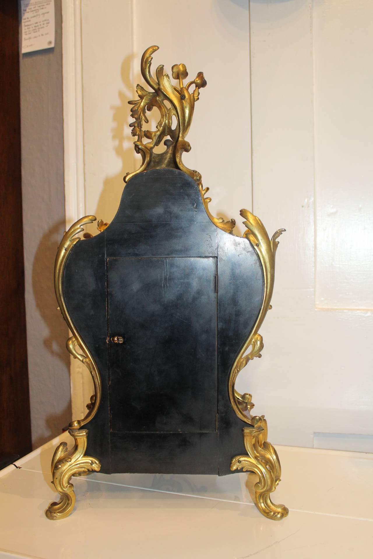 19th Century French Clock in Faux Tortoiseshell and Ormolu 1