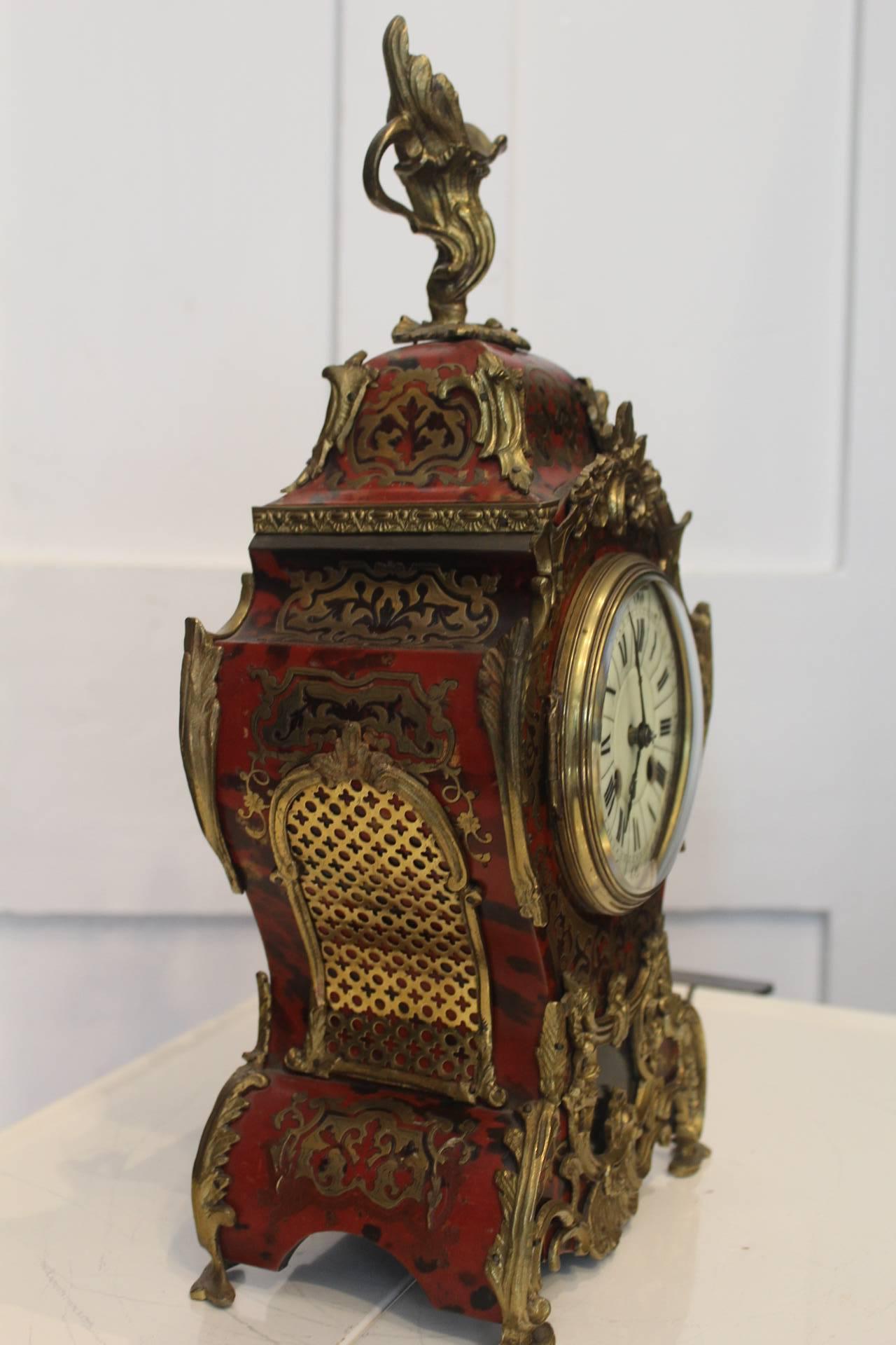 19th Century French Rococo Style Mantel Clock For Sale 1