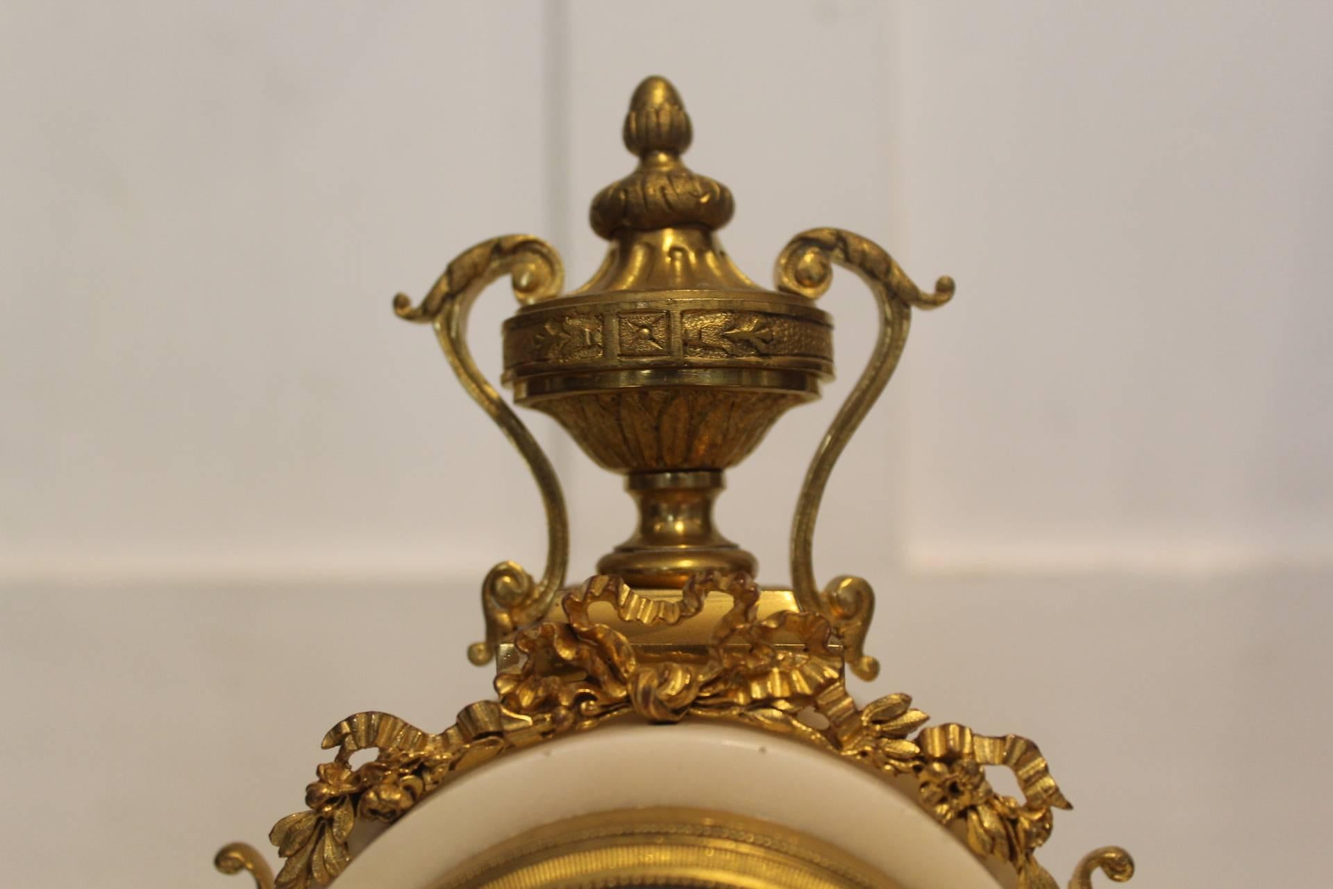 Ormolu 19th Century French Clock Garniture by A.D.Mougin For Sale