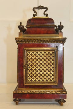 19th Century French Miniature Tortoiseshell Bracket Clock