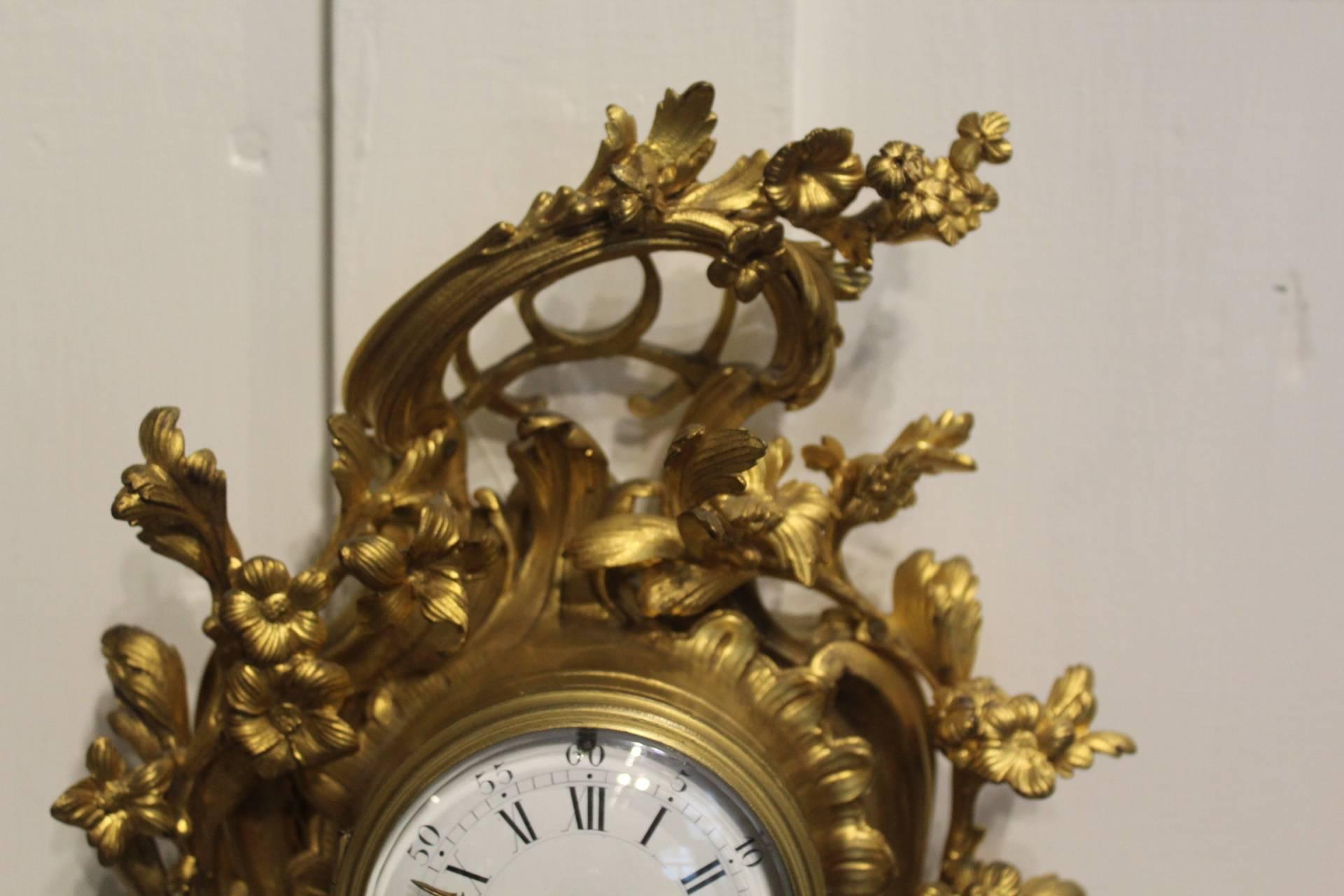 19th Century French Ormolu Cartel Clock In Excellent Condition For Sale In Dublin, IE