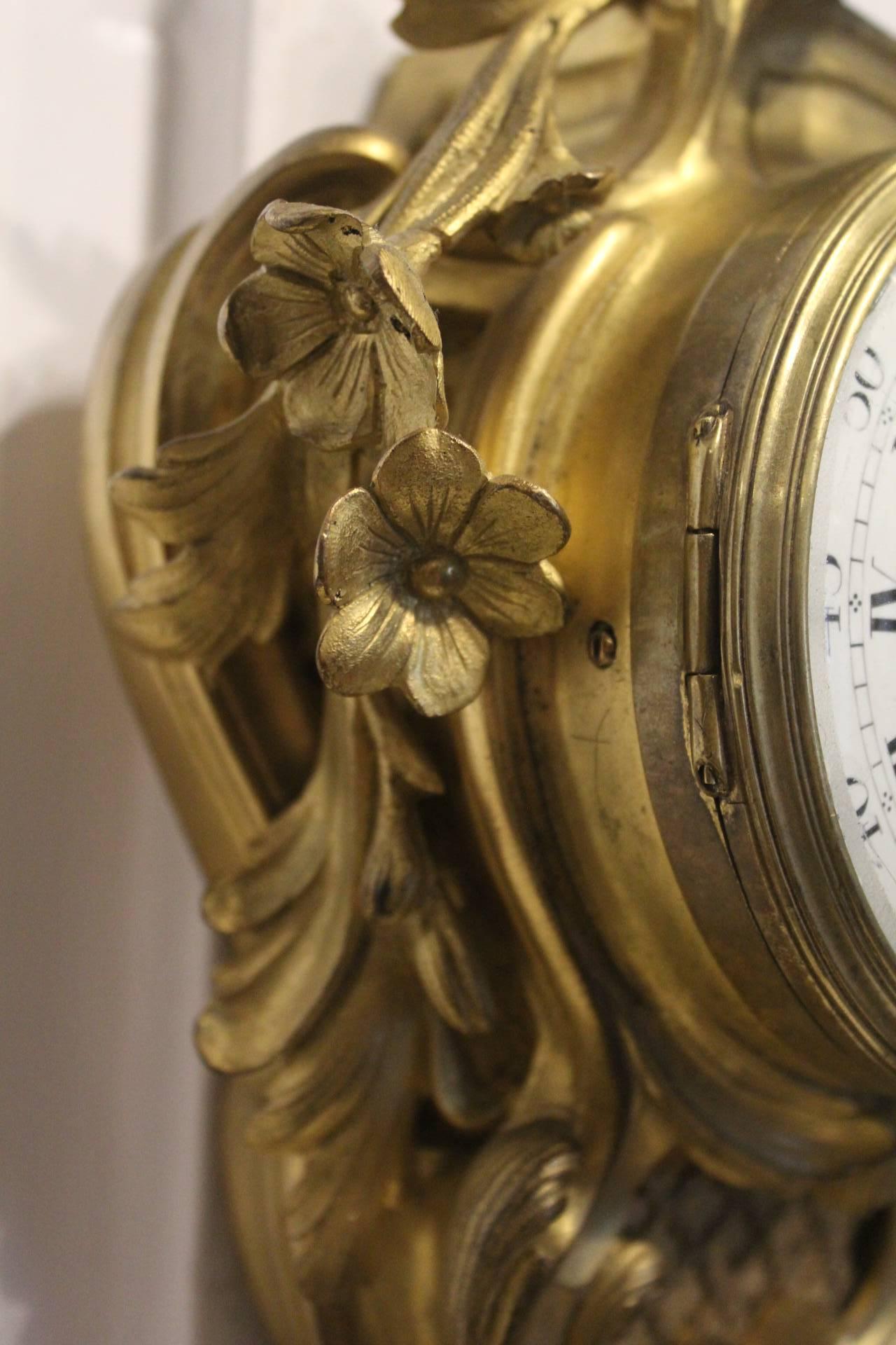 19th Century, French Ormolu Cartel Clock by Samuel Marti.  Circa 1890. In Excellent Condition For Sale In Dublin, IE