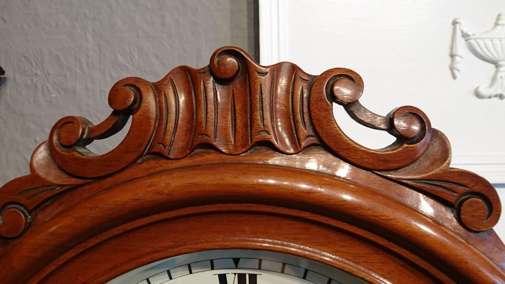19th Century Irish Mahogany Longcase Clock by Patrick Donegan, Dublin For Sale 2