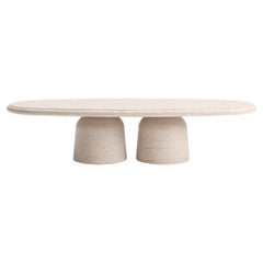 New Modern Coffee Table in Travertine, Designer Ivan Colominas