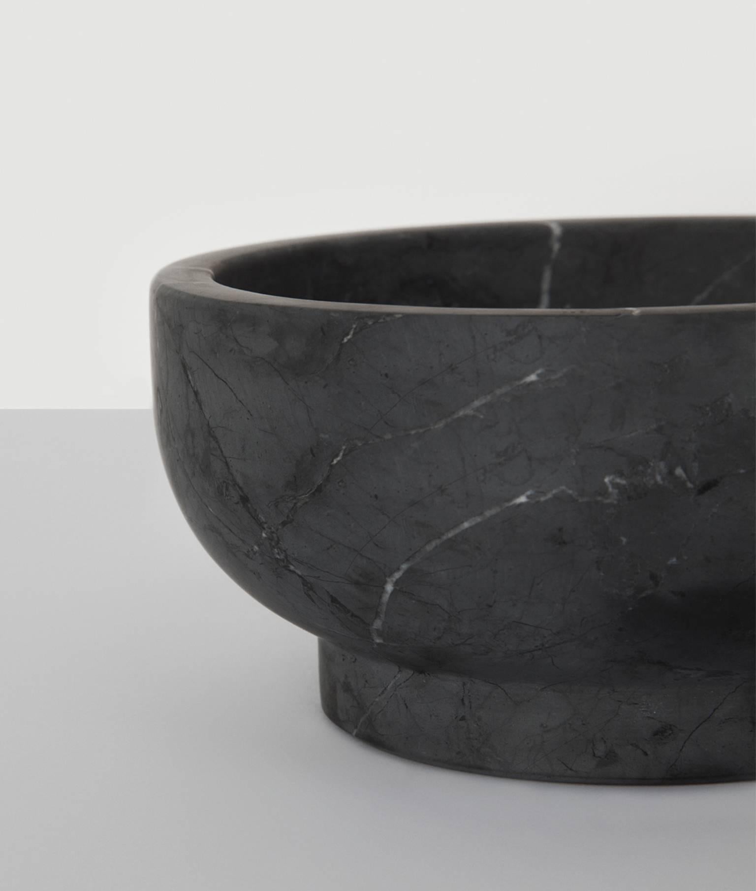 Moderne Nouveau bol moderne en marbre noir Marquinia, créateur Christoforo Trapani en vente