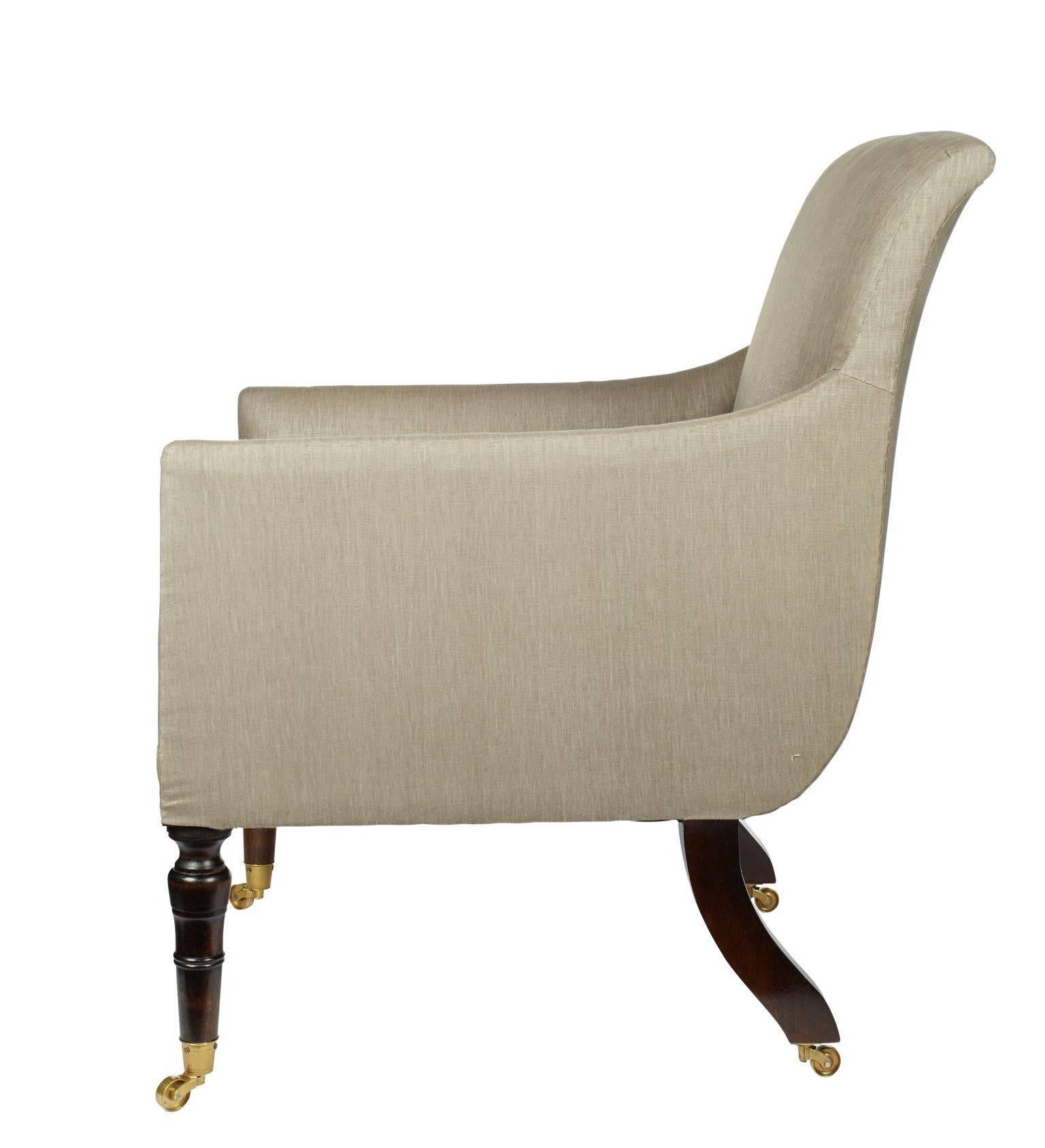 British 'Hope' Library Chair by Ensemblier, Custom-Made and Upholstered For Sale