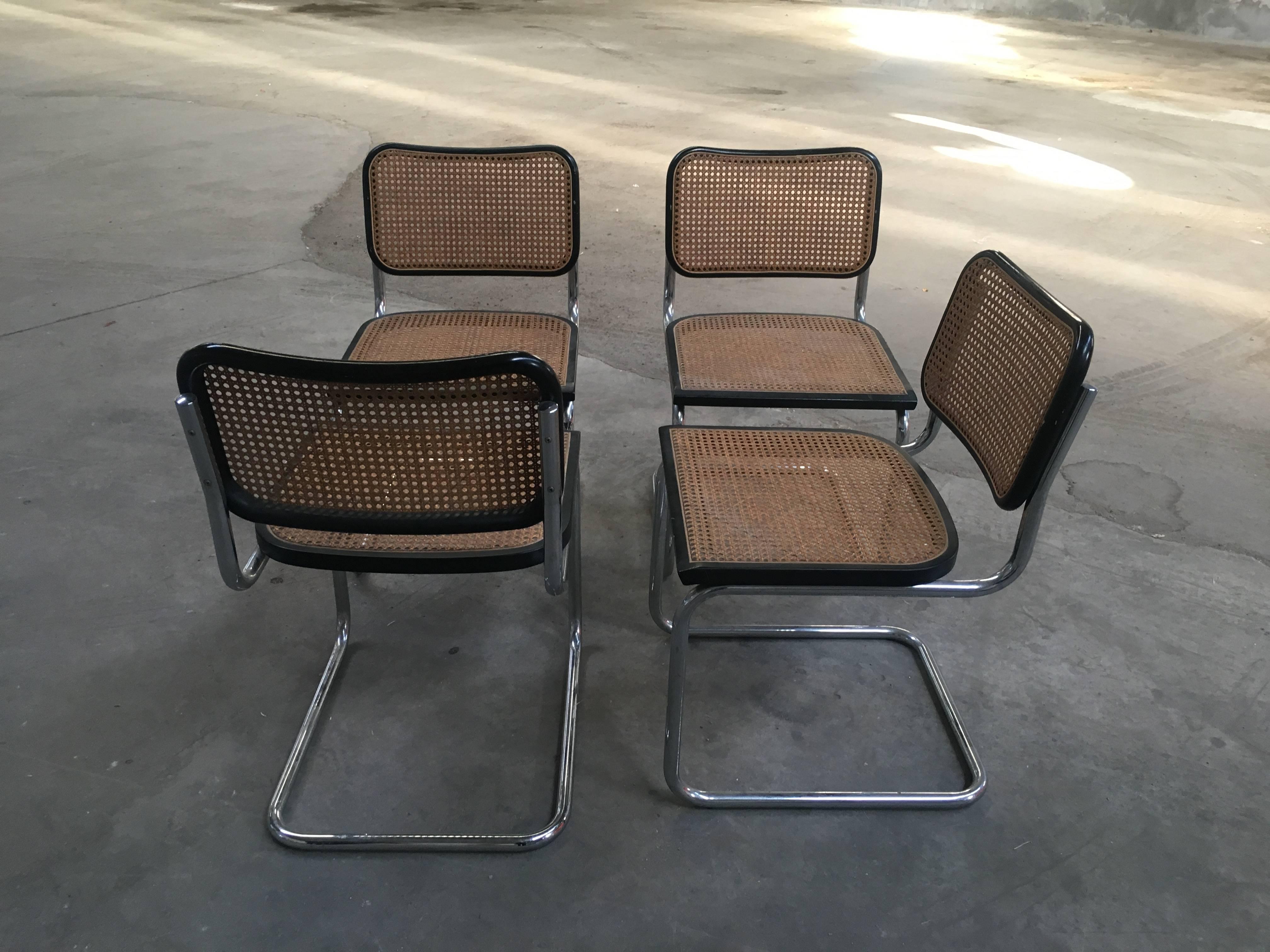 Lacquered Italian Dining Chairs from 1970s by Marcel Breuer for Cidue