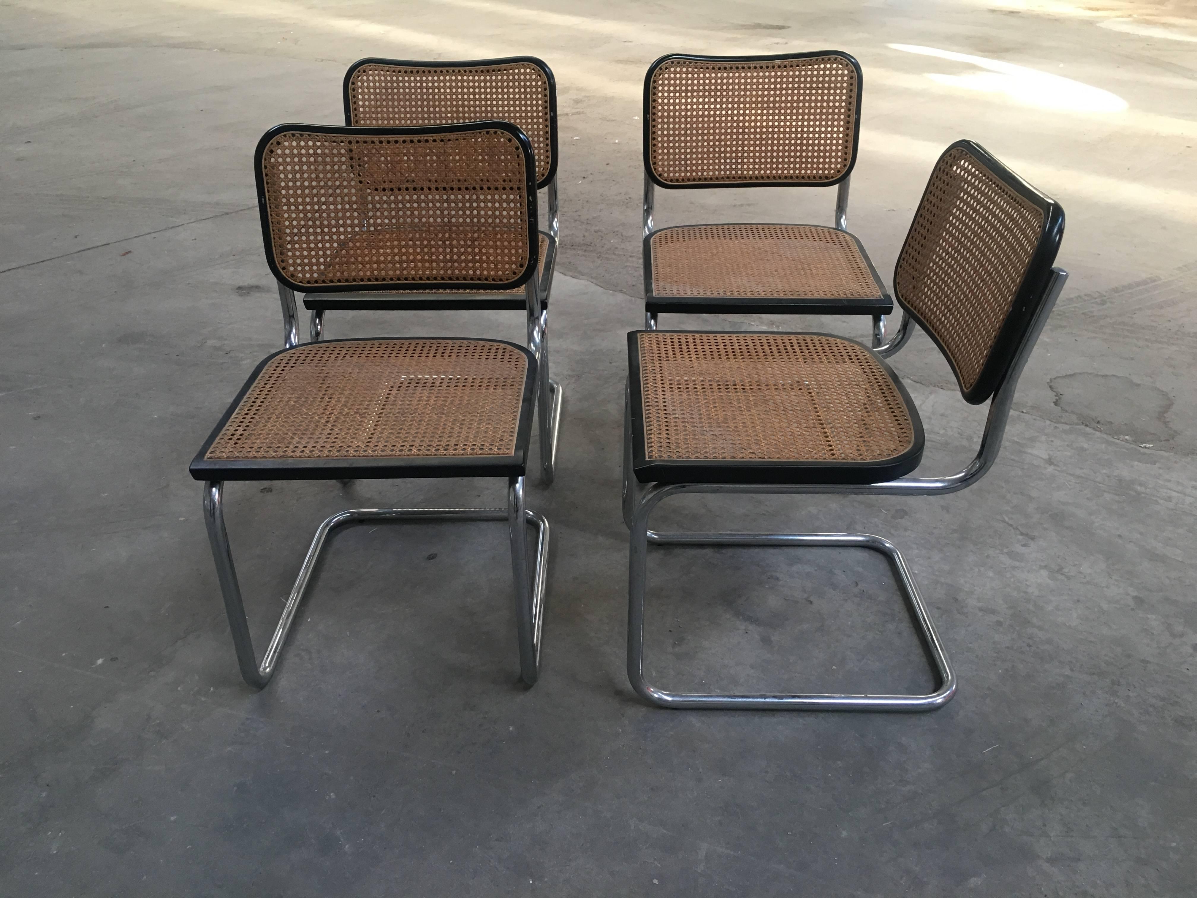 Mid-Century Modern Italian Dining Chairs from 1970s by Marcel Breuer for Cidue
