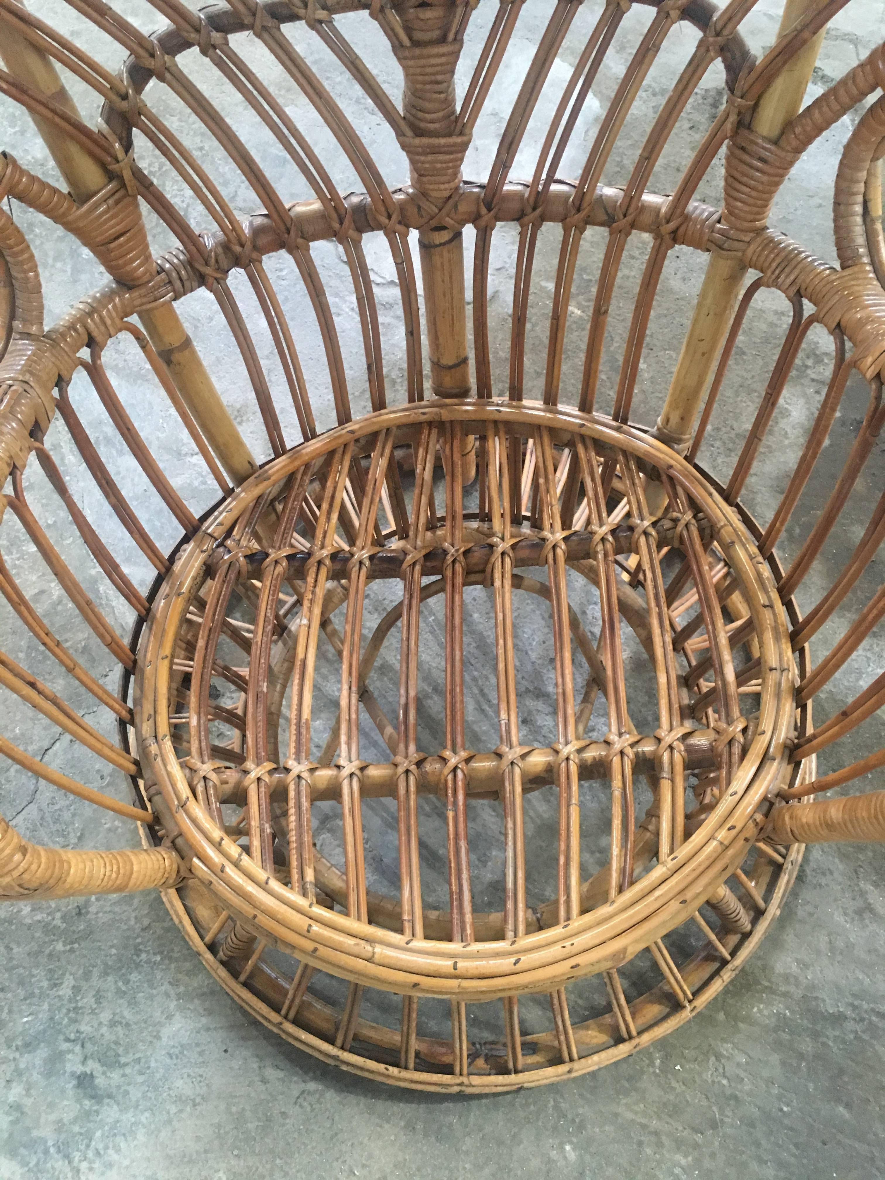 Rattan Chair Designed by Lio Carminati, Edited by Bonacina, Italy, 1940s 1