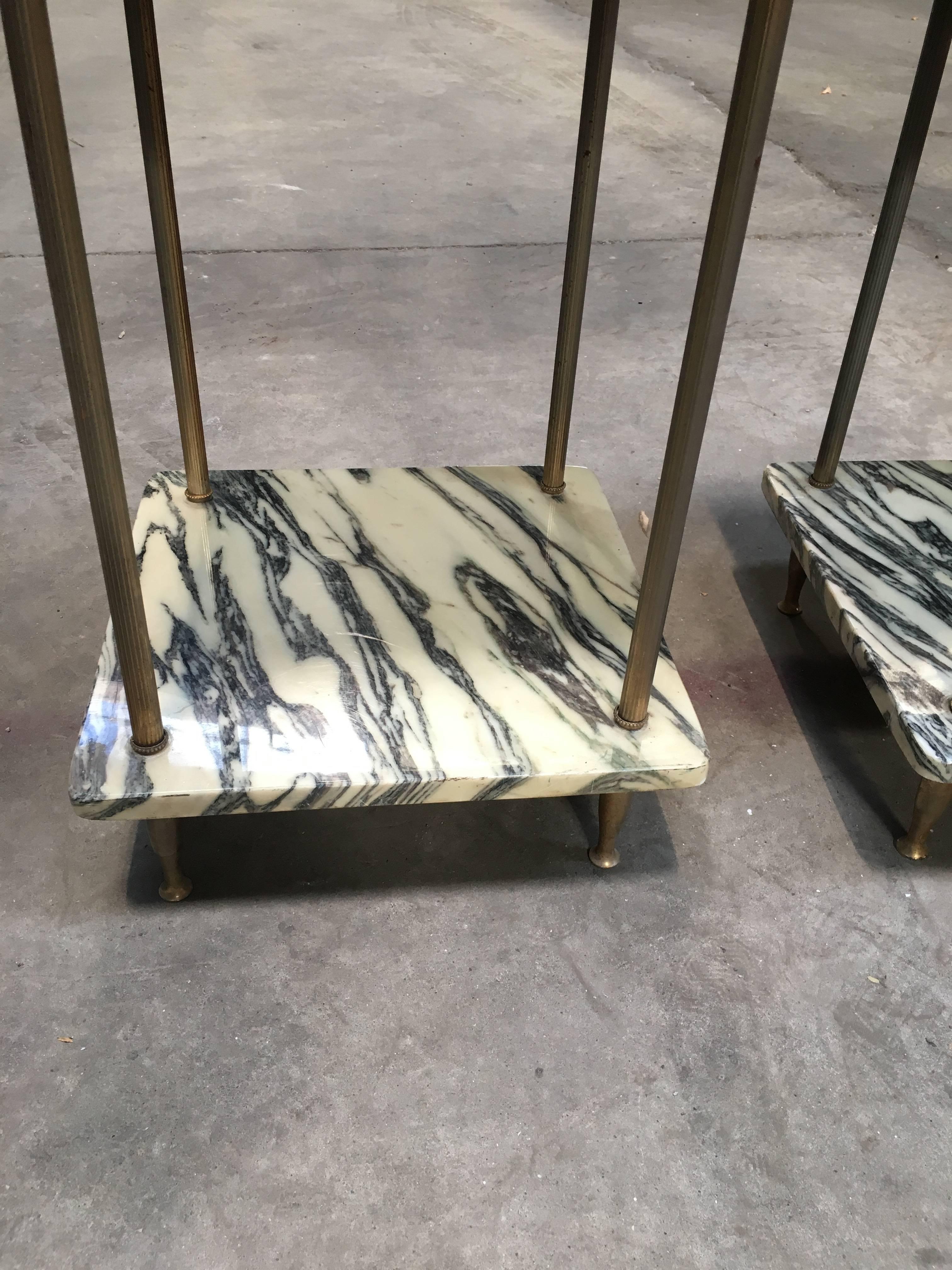 Pair of Marble Etageres, France, 1950s In Good Condition In Prato, IT