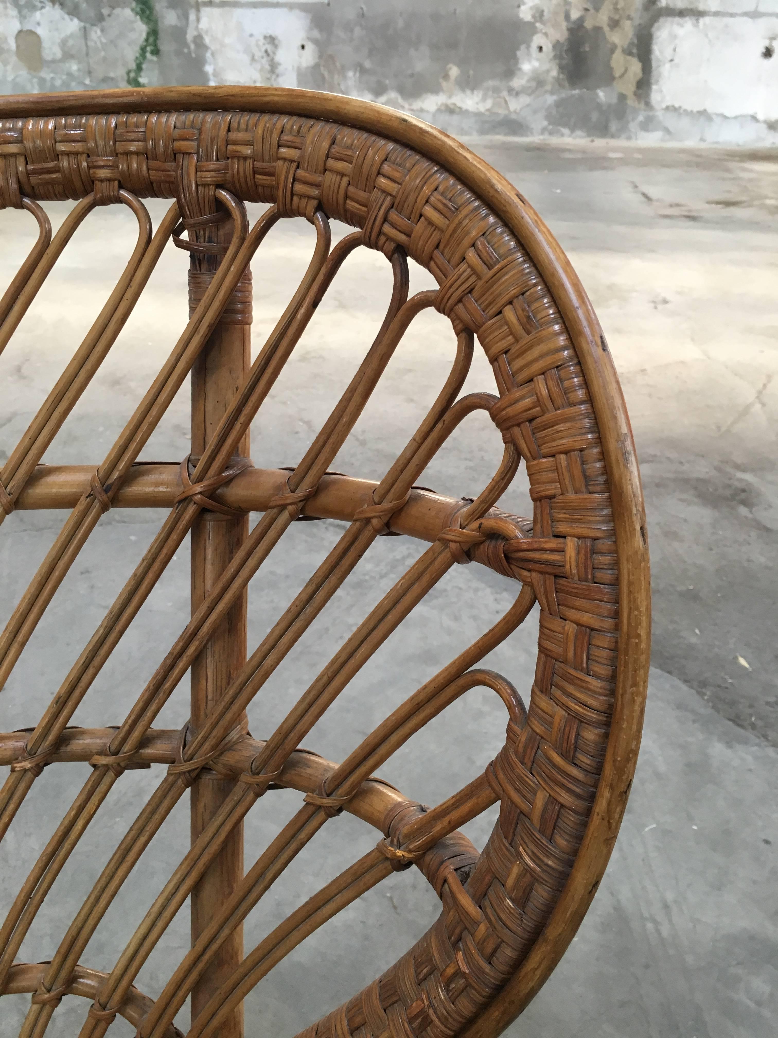 Pair of Italian Rattan Chairs from 1940s by Lio Carminati for Bonacina 3