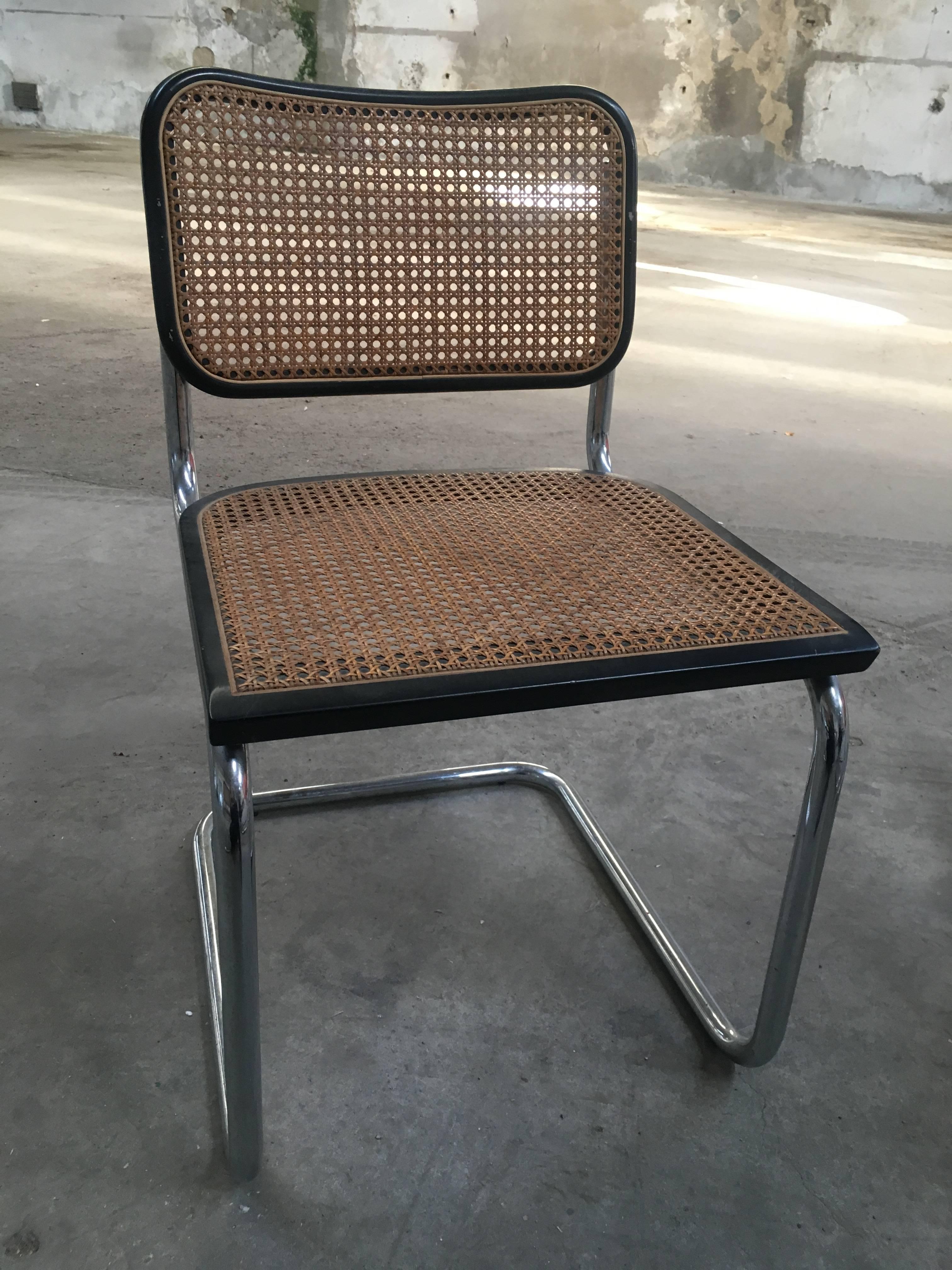 Italian Dining Chairs from 1970s by Marcel Breuer for Cidue In Excellent Condition In Prato, IT