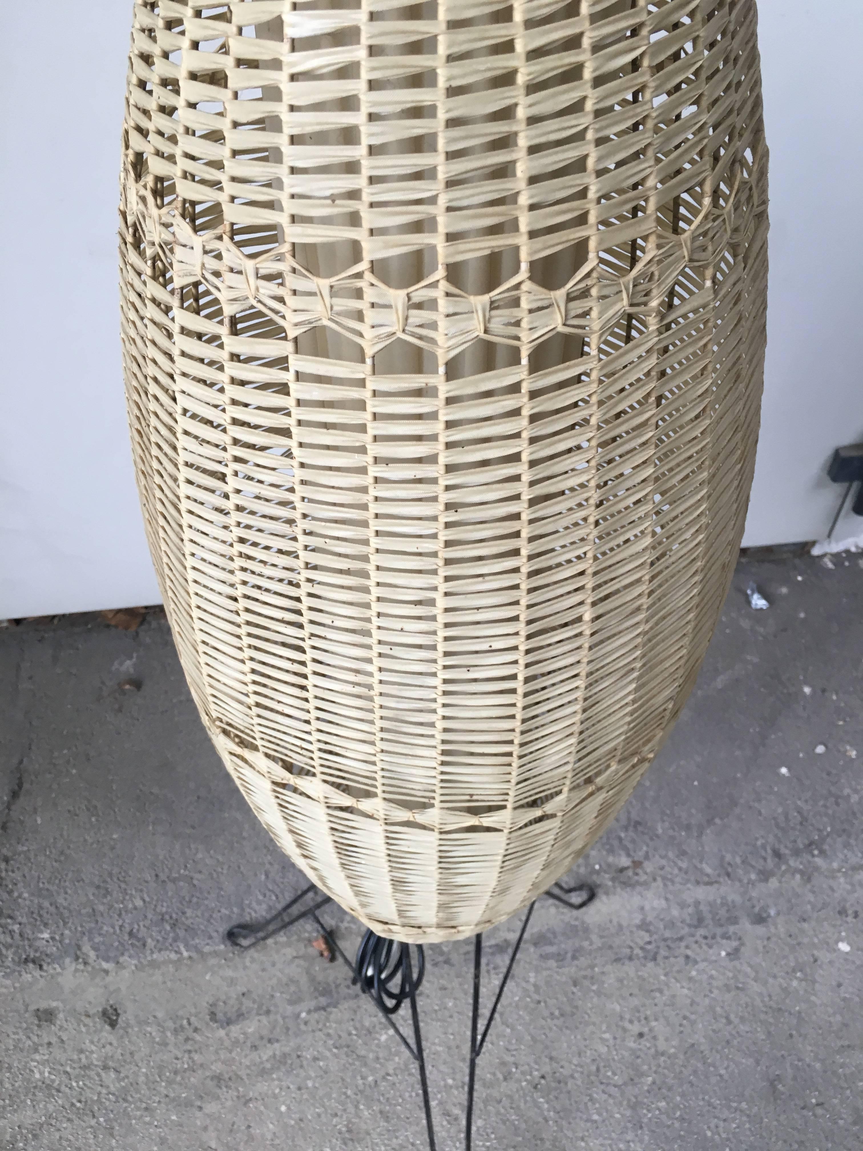 Mid-20th Century Italian Floor Lamp with Braided Tape from 1950s