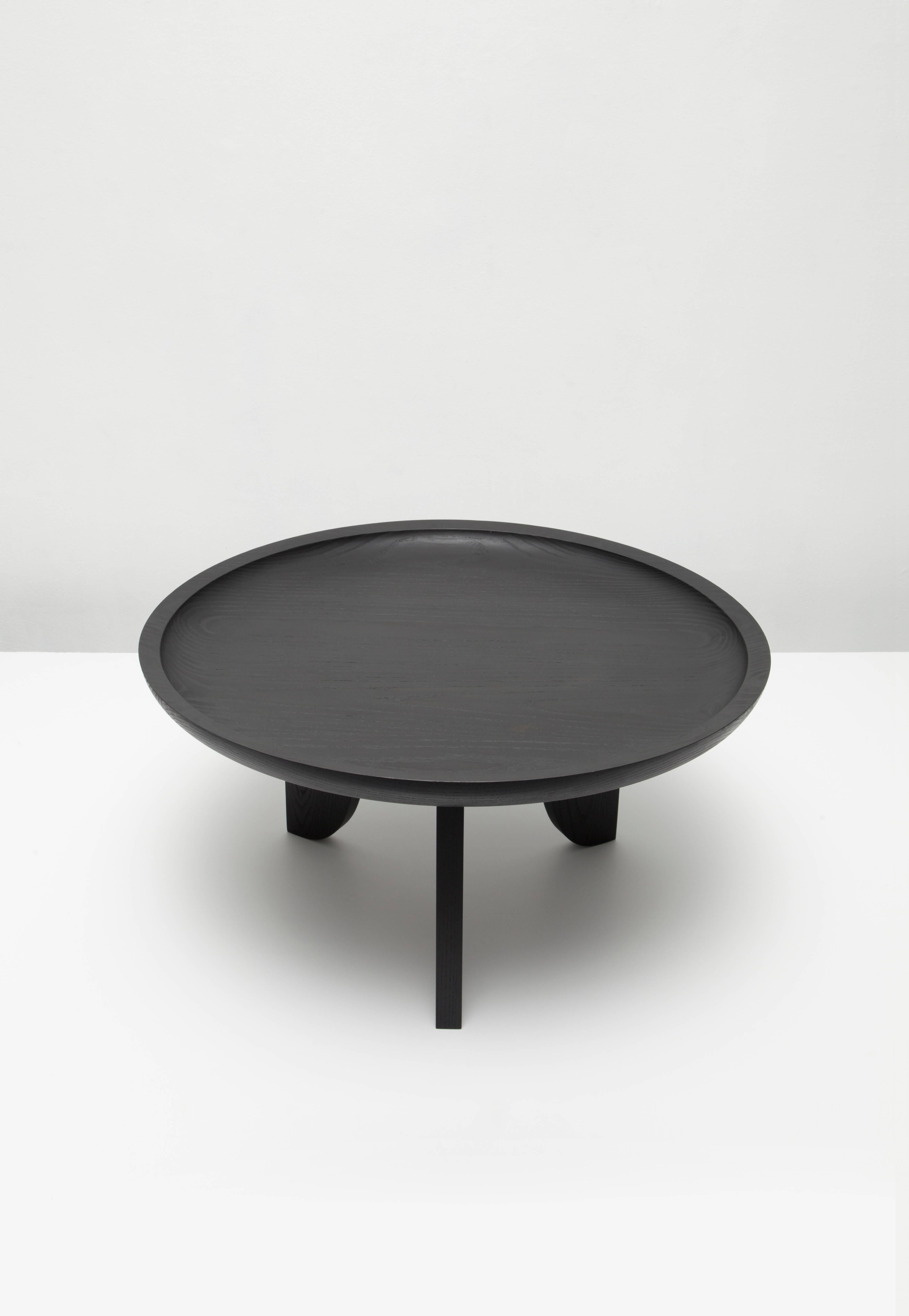 black sculptural coffee table
