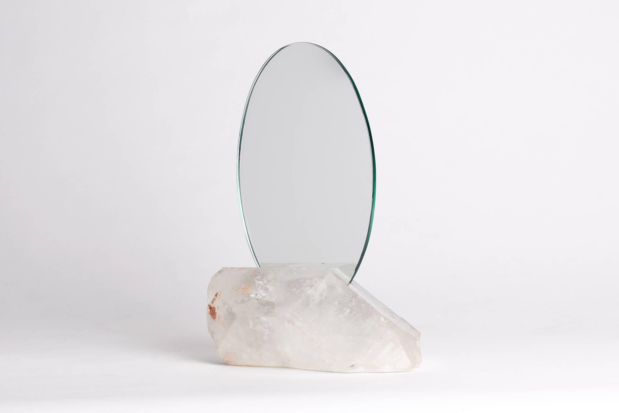 The Aura mirrors are crafted using semi-precious stones, pierced by monolithic mirrors projecting an air of being both ethereal and brooding. The crystals and stones are believed to have different metaphysical properties, while the mirrors