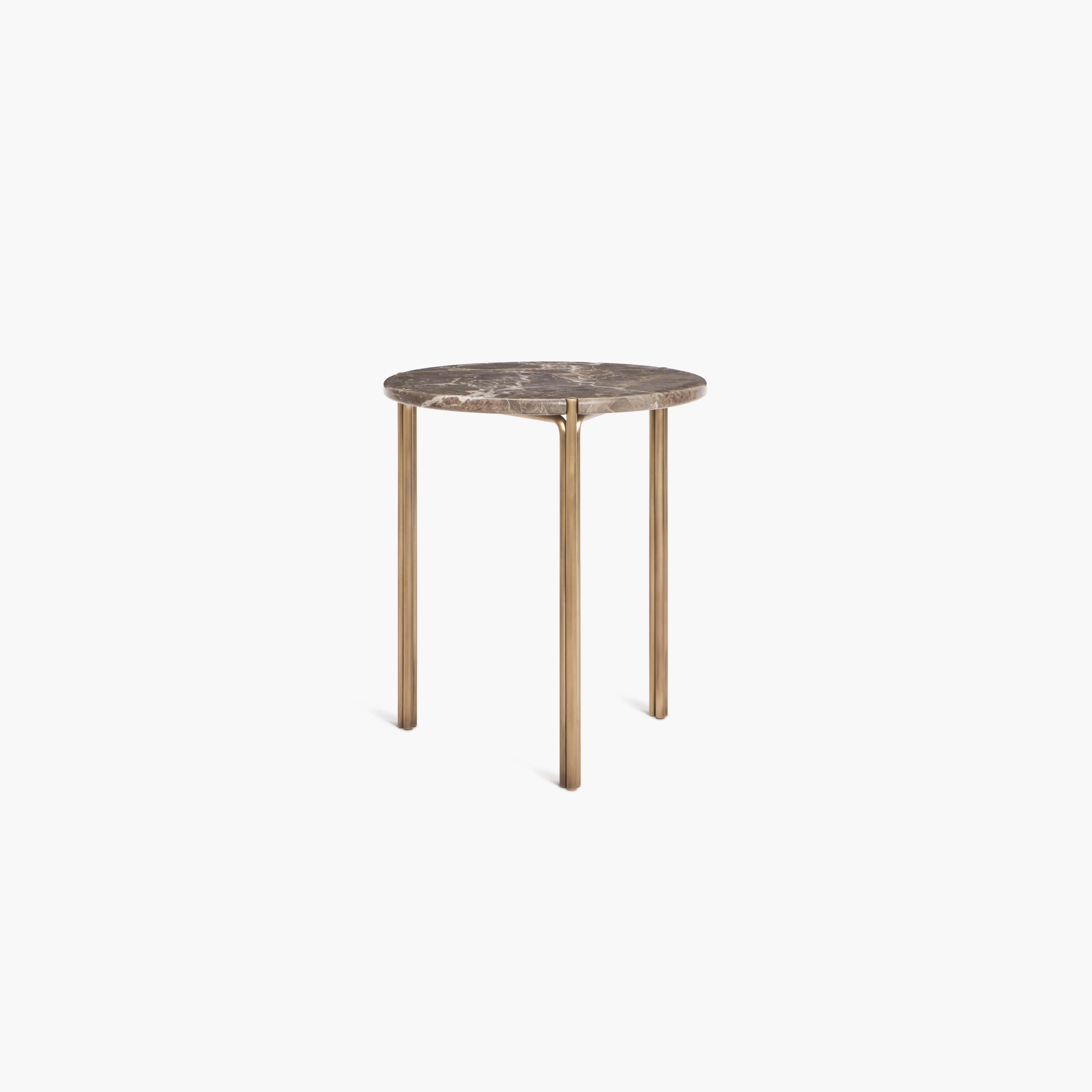 CA16S Contemporary Handcrafted Minimalist Modern Side Table with Stone Top For Sale 1