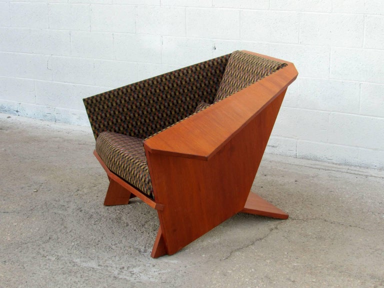 Frank Lloyd Wright Style Origami Lounge Chair, 1980s at 1stDibs