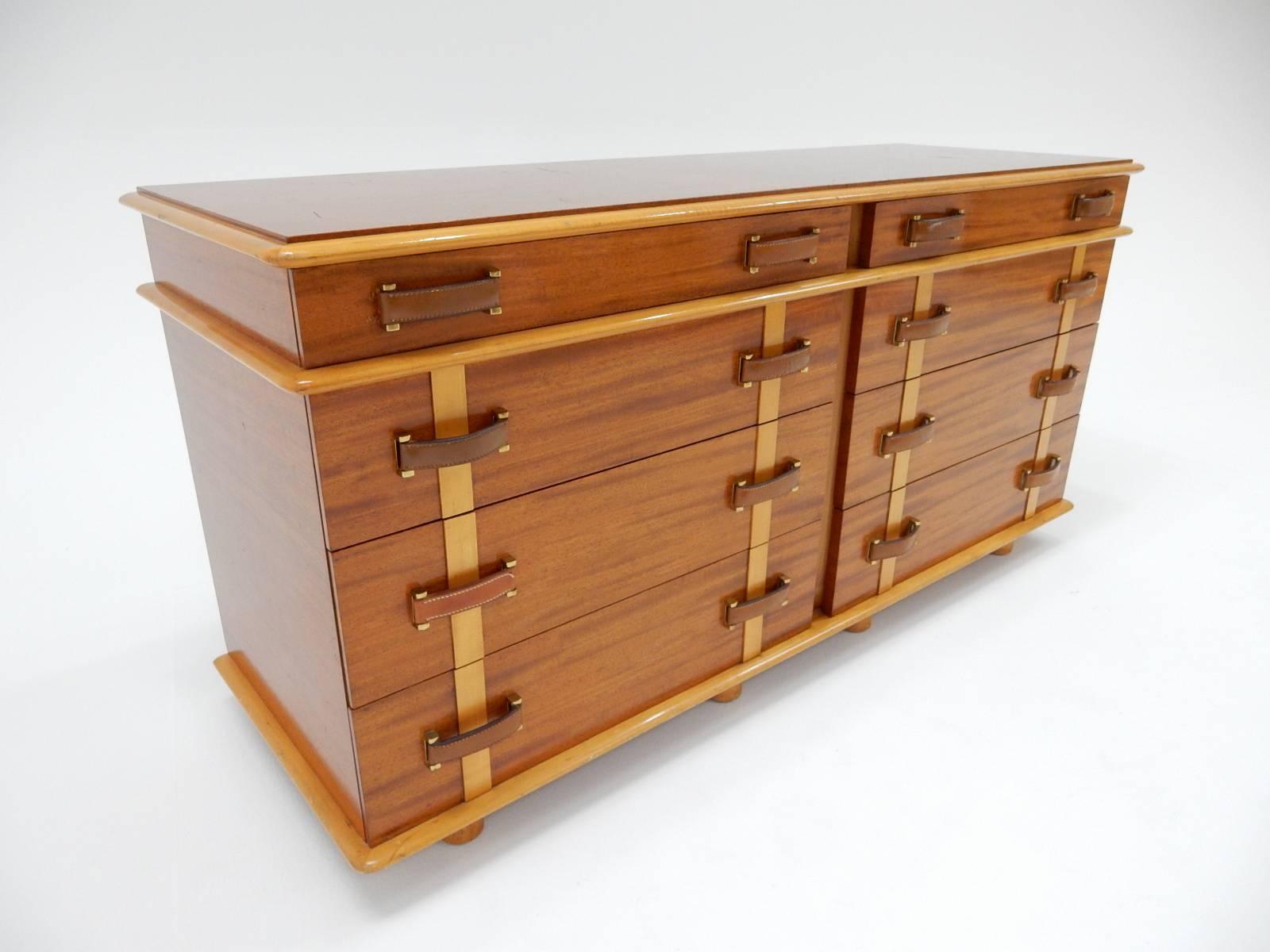 Chest of Drawers by Paul Frankl from the "Station Wagon" Series , circa 1940s.   In remarkable original condition, single owner provenance.   From the Station Wagon series by Paul Frankl for Johnson Furniture in 1945.  Eight Deep Drawers.