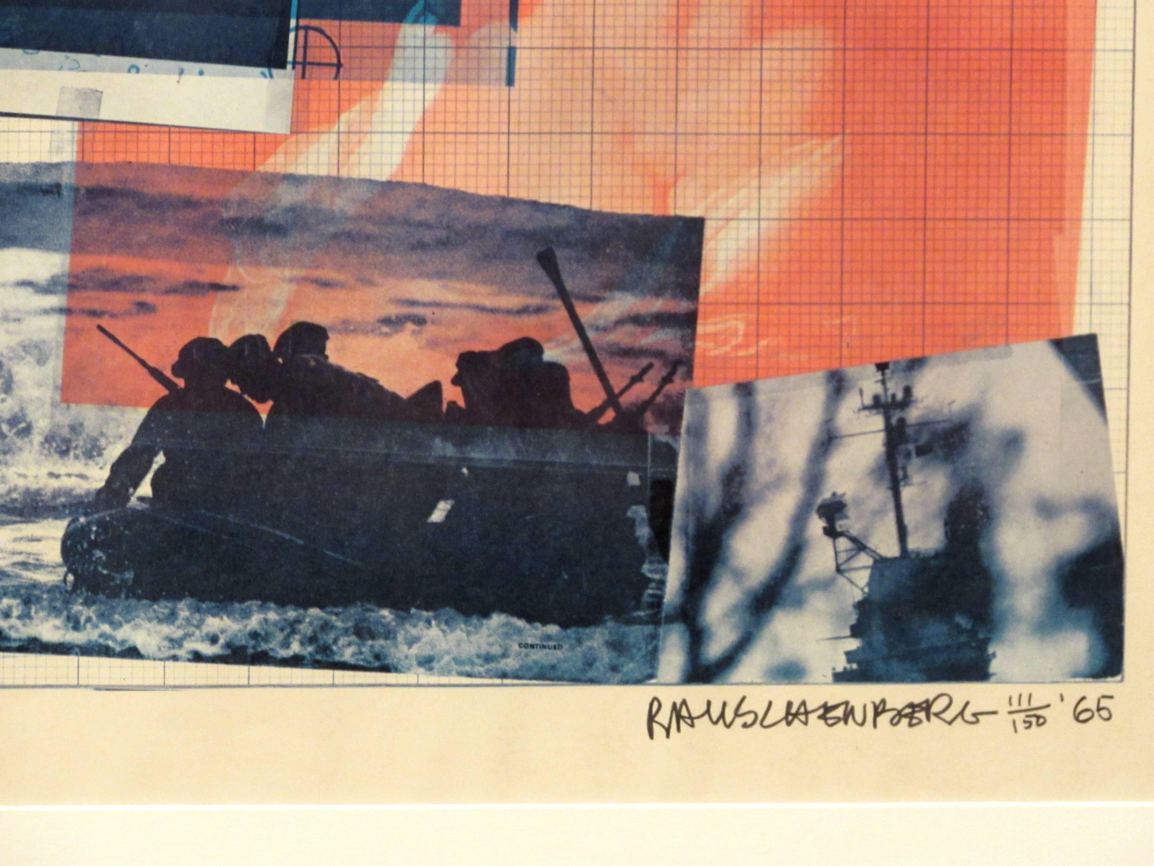 Robert Rauschenberg Paris Review Lithograph, Signed/Numbered, 1965 In Good Condition In Surprise, AZ