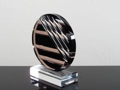 Lucite 1980s Abstract Modern Disc Sculpture