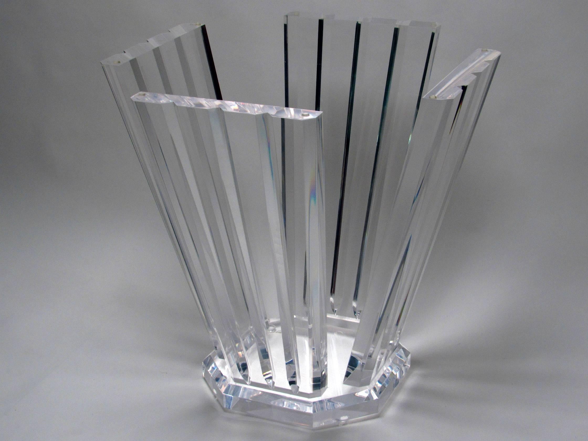 Modern Two Sculptural Lucite Table Bases Jeffrey Bigelow, 1970s